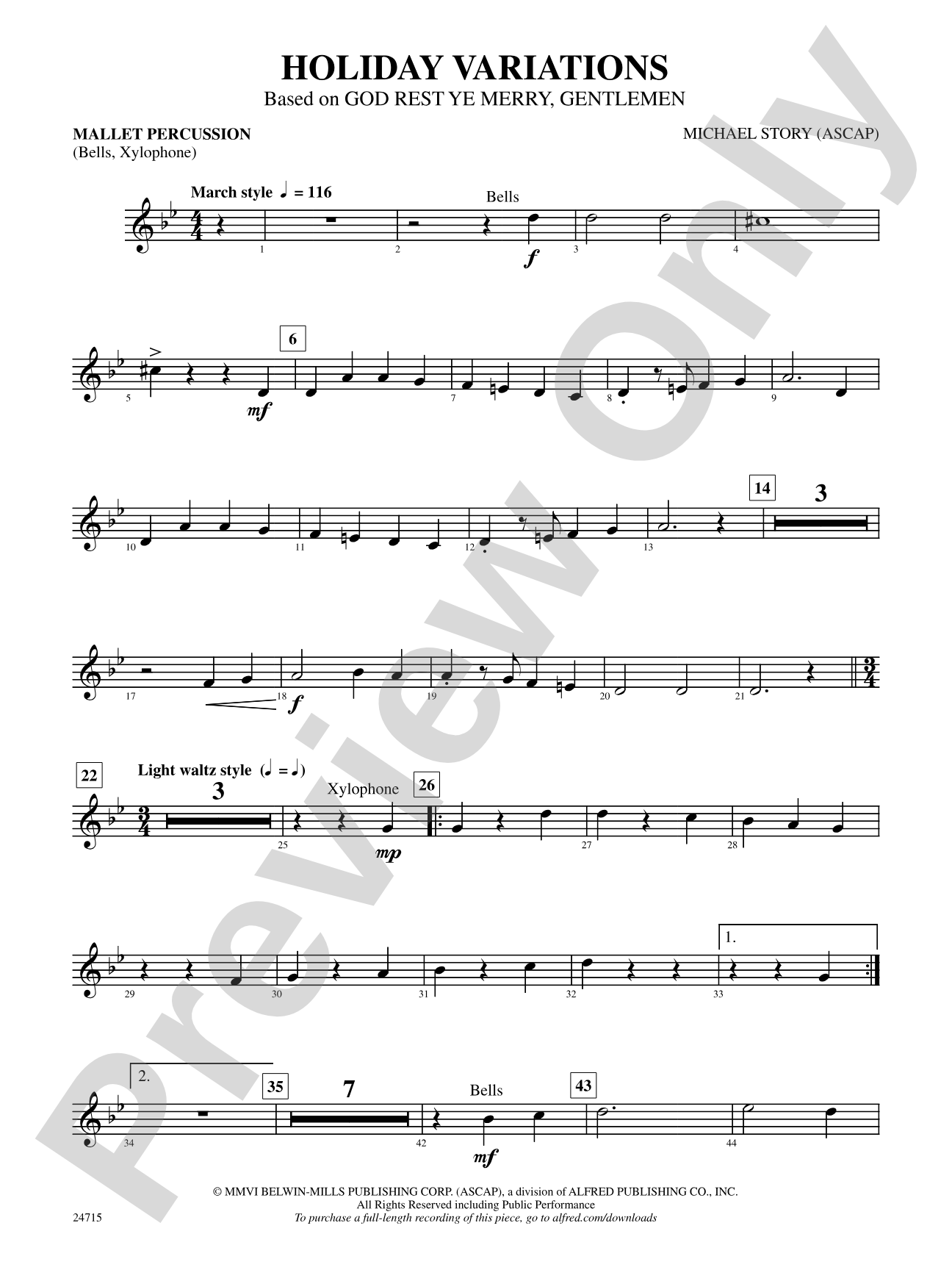 Holiday Variations (Based on "God Rest Ye Merry, Gentlemen"): Mallets