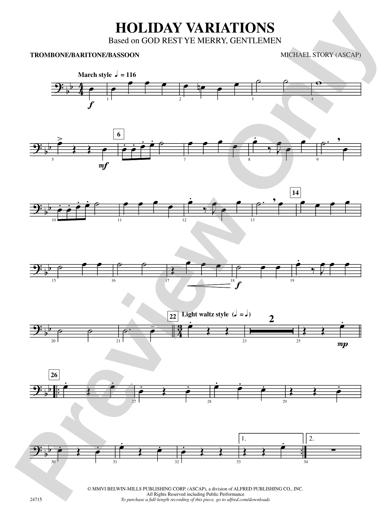 Holiday Variations (Based on "God Rest Ye Merry, Gentlemen"): 1st Trombone
