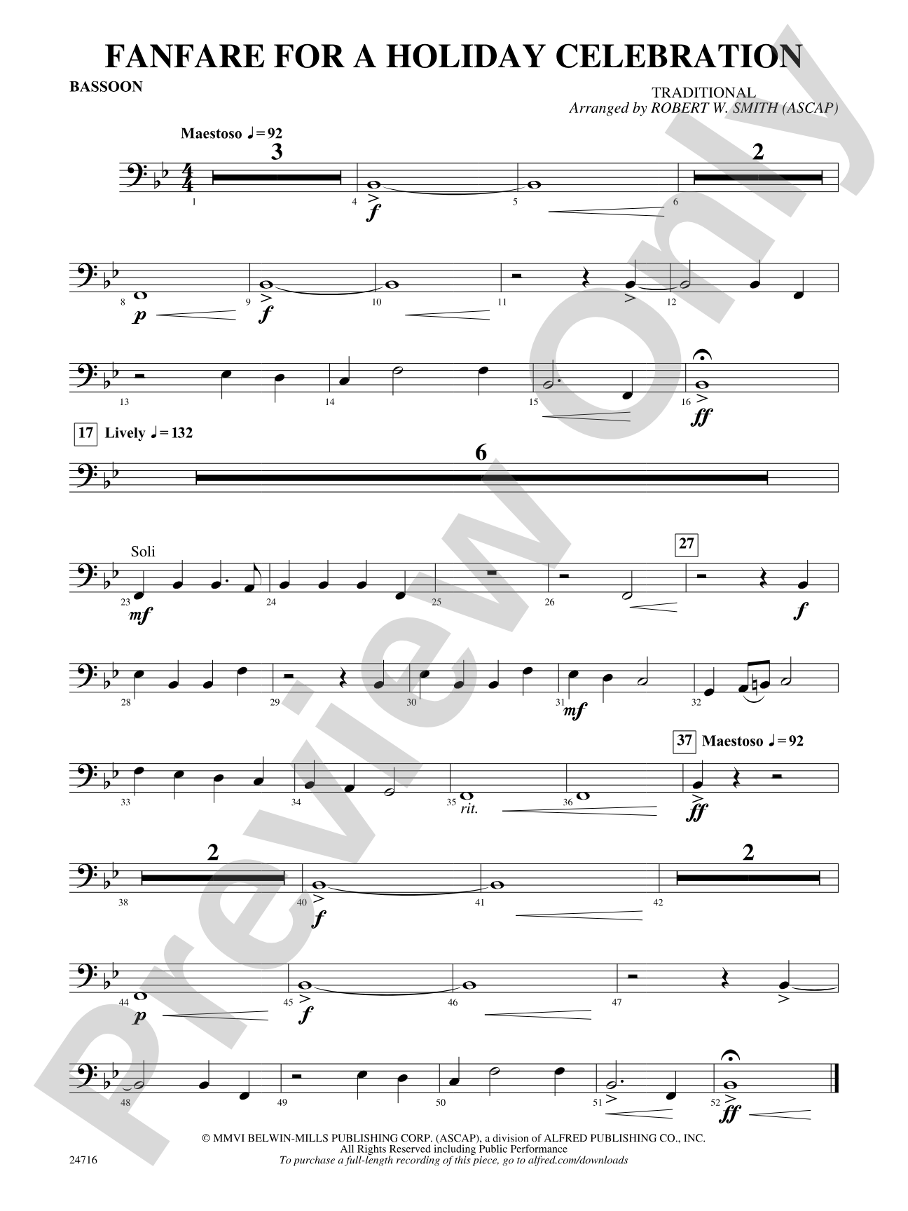 Fanfare for a Holiday Celebration: Bassoon