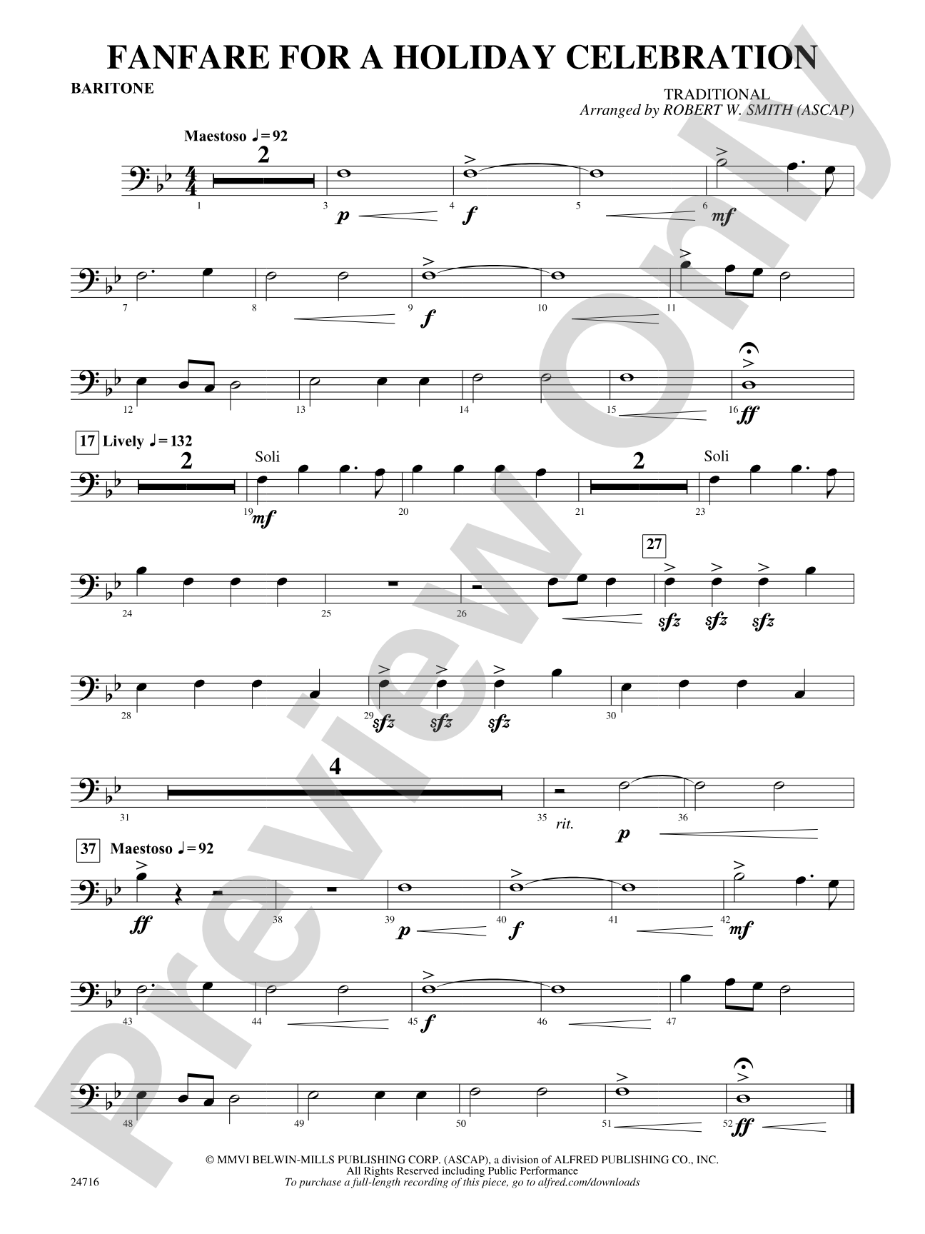 Fanfare for a Holiday Celebration: Baritone B.C.