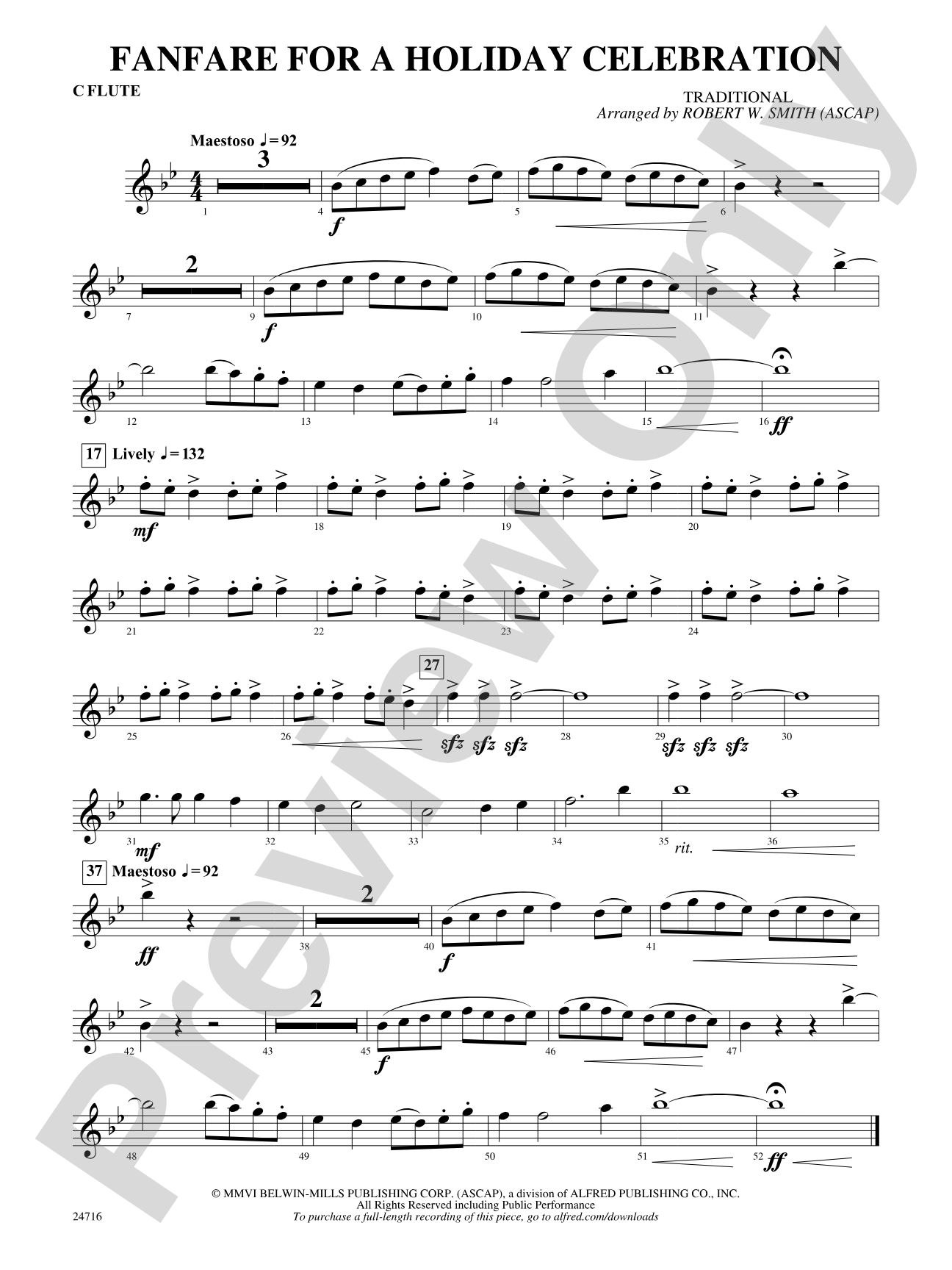 Fanfare for a Holiday Celebration: Flute