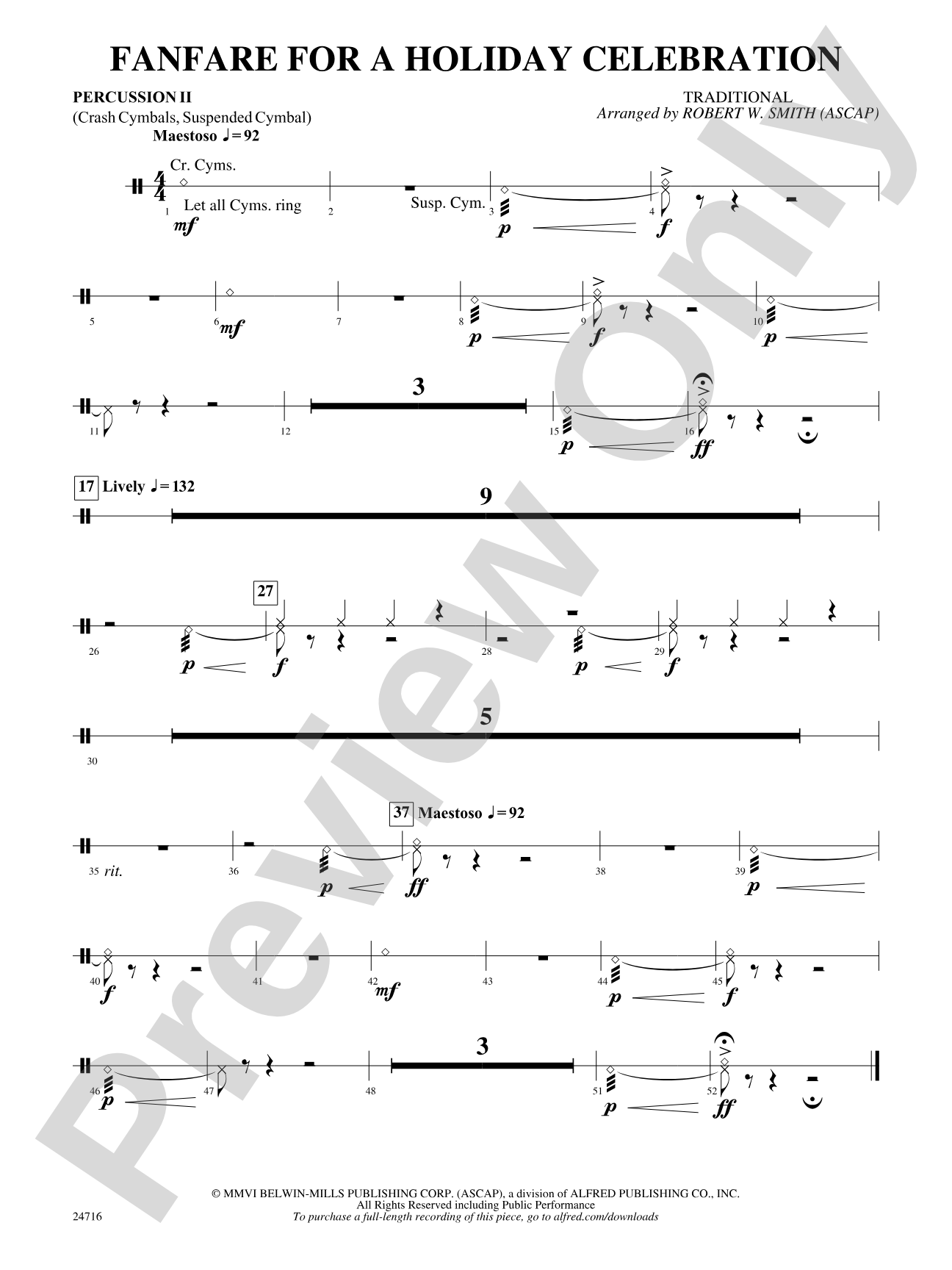 Fanfare for a Holiday Celebration: 2nd Percussion