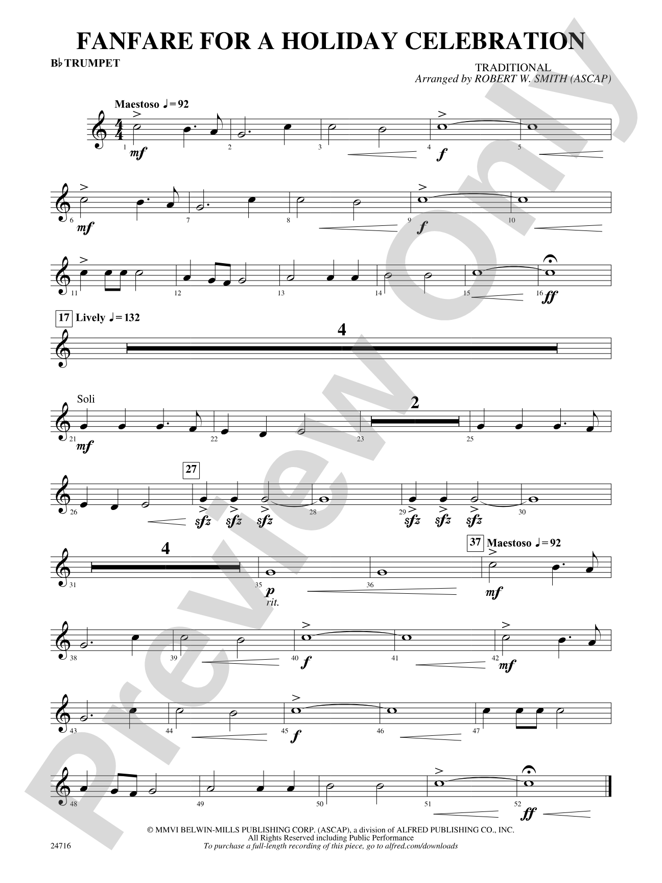 Fanfare for a Holiday Celebration: 1st B-flat Trumpet