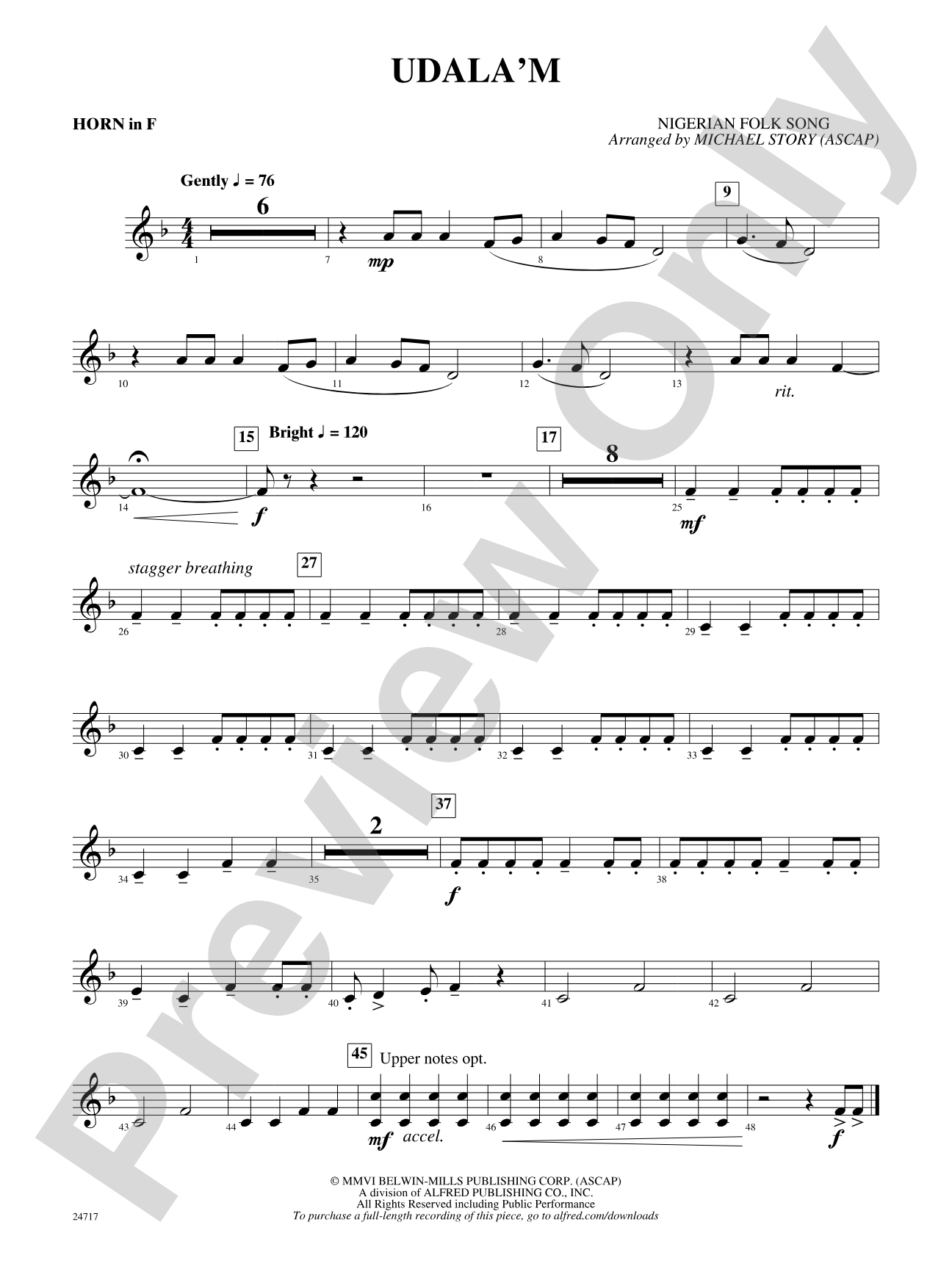 Udala'm: 1st F Horn
