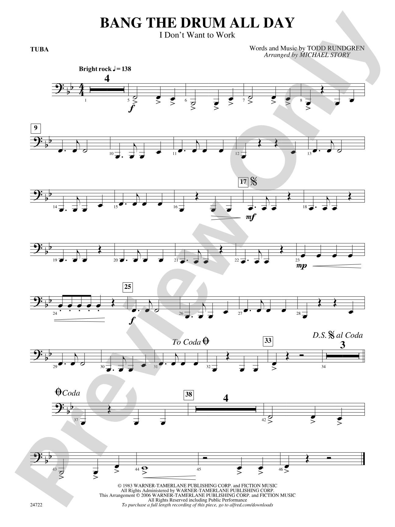 Bang the Drum All Day (I Don't Want to Work): Tuba