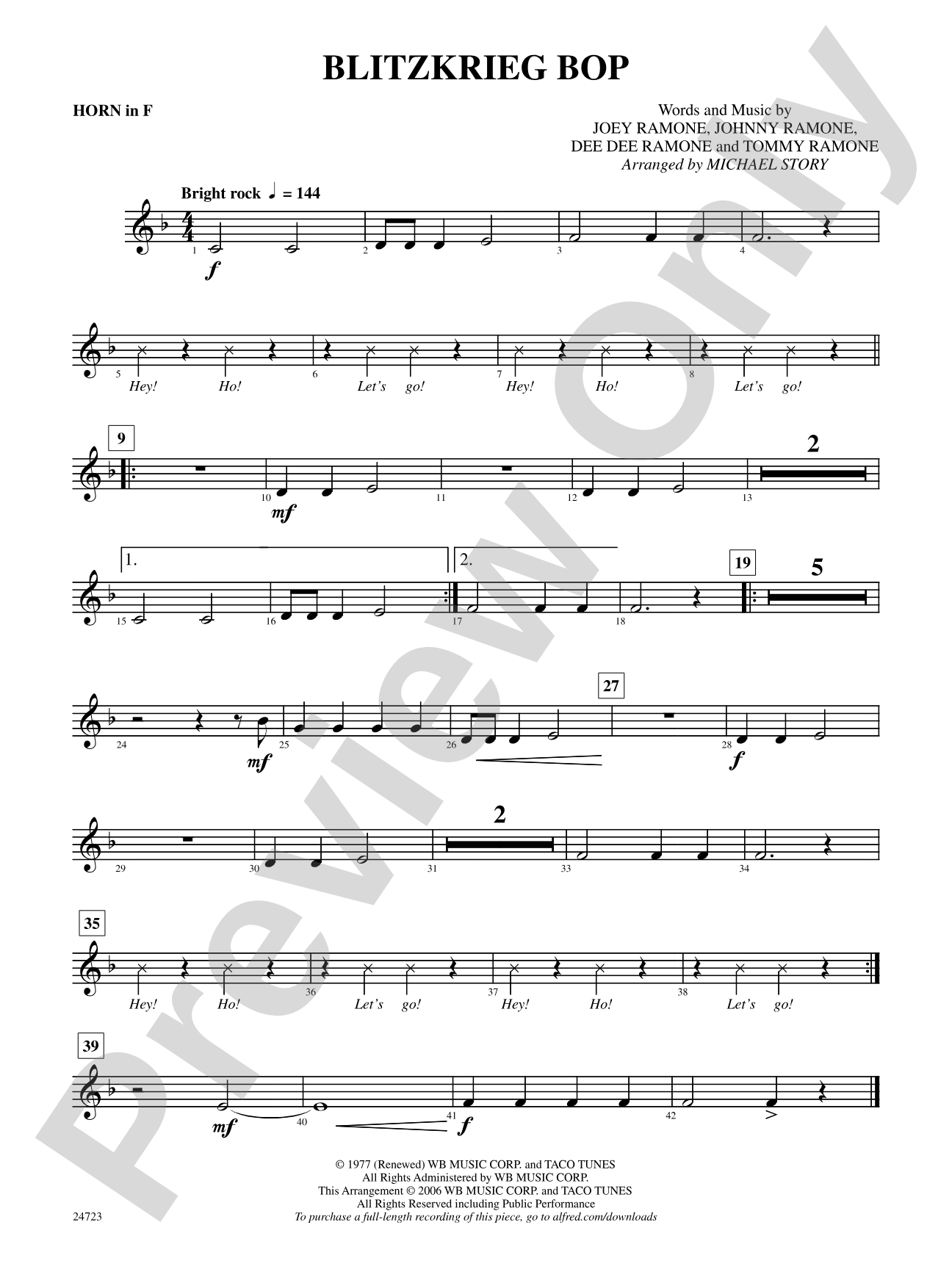 Blitzkrieg Bop: 1st F Horn