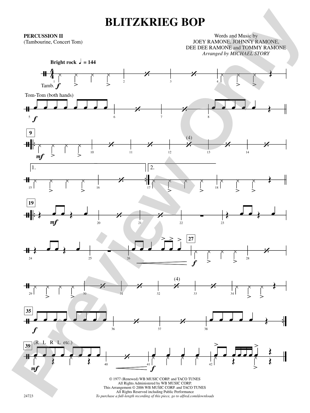 Blitzkrieg Bop: 2nd Percussion