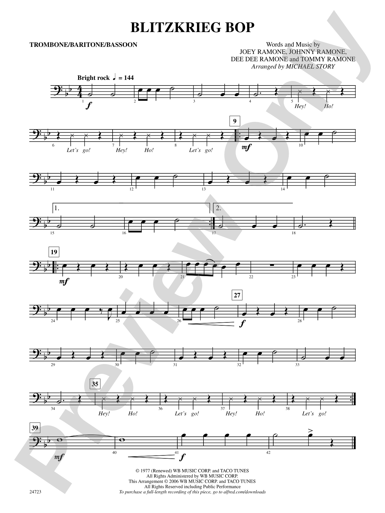 Blitzkrieg Bop: 1st Trombone