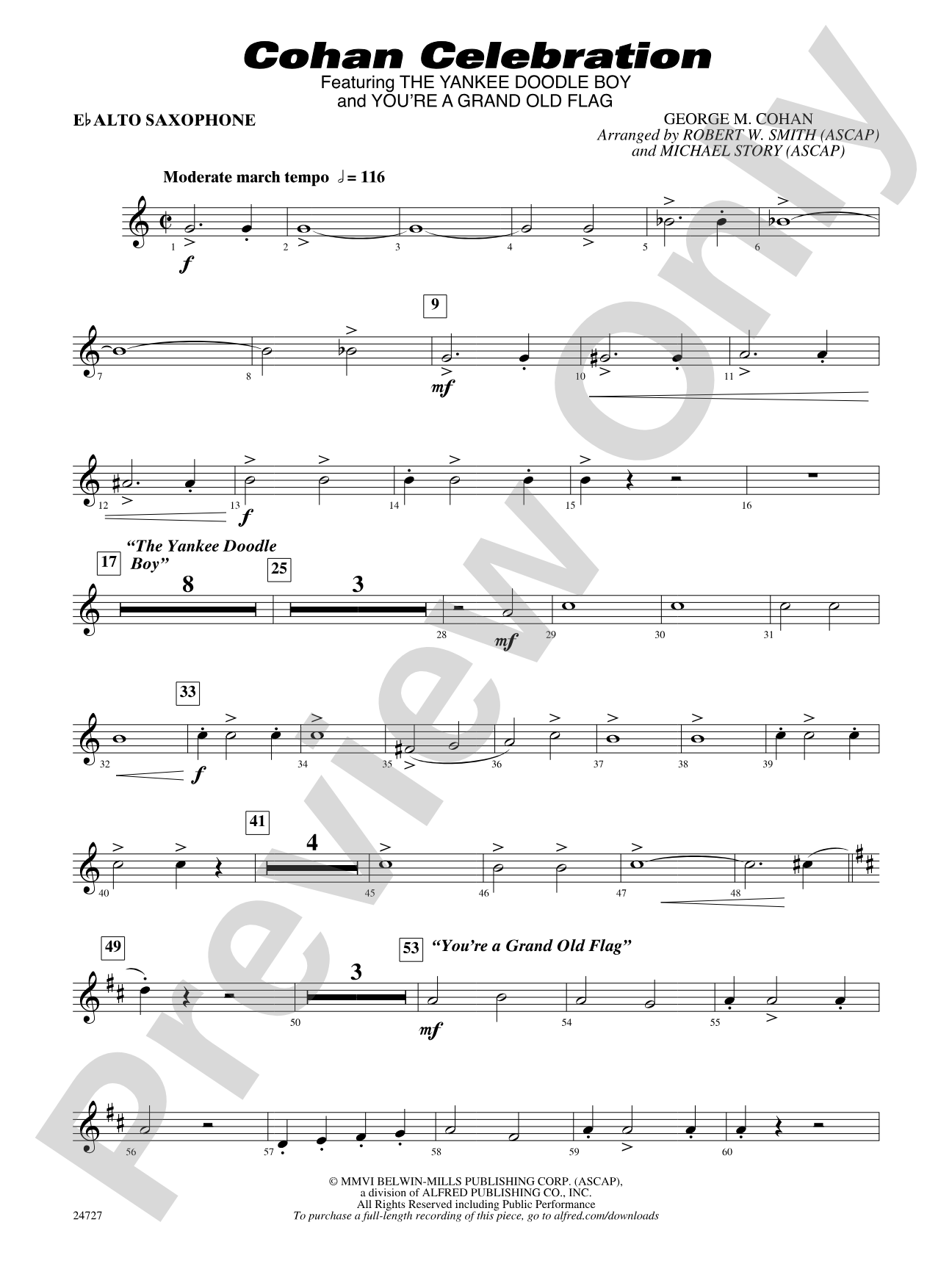 Cohan Celebration: E-flat Alto Saxophone