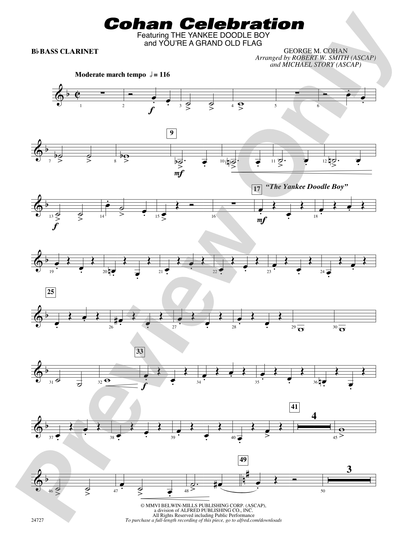 Cohan Celebration: B-flat Bass Clarinet