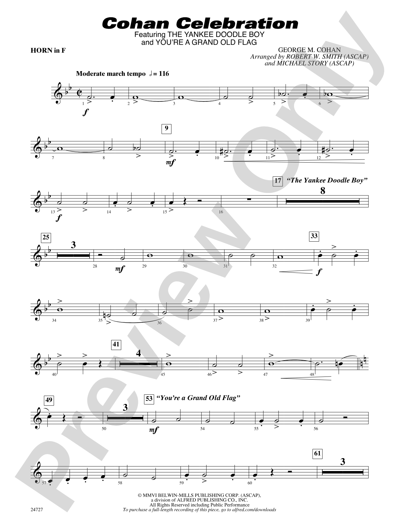 Cohan Celebration: 1st F Horn