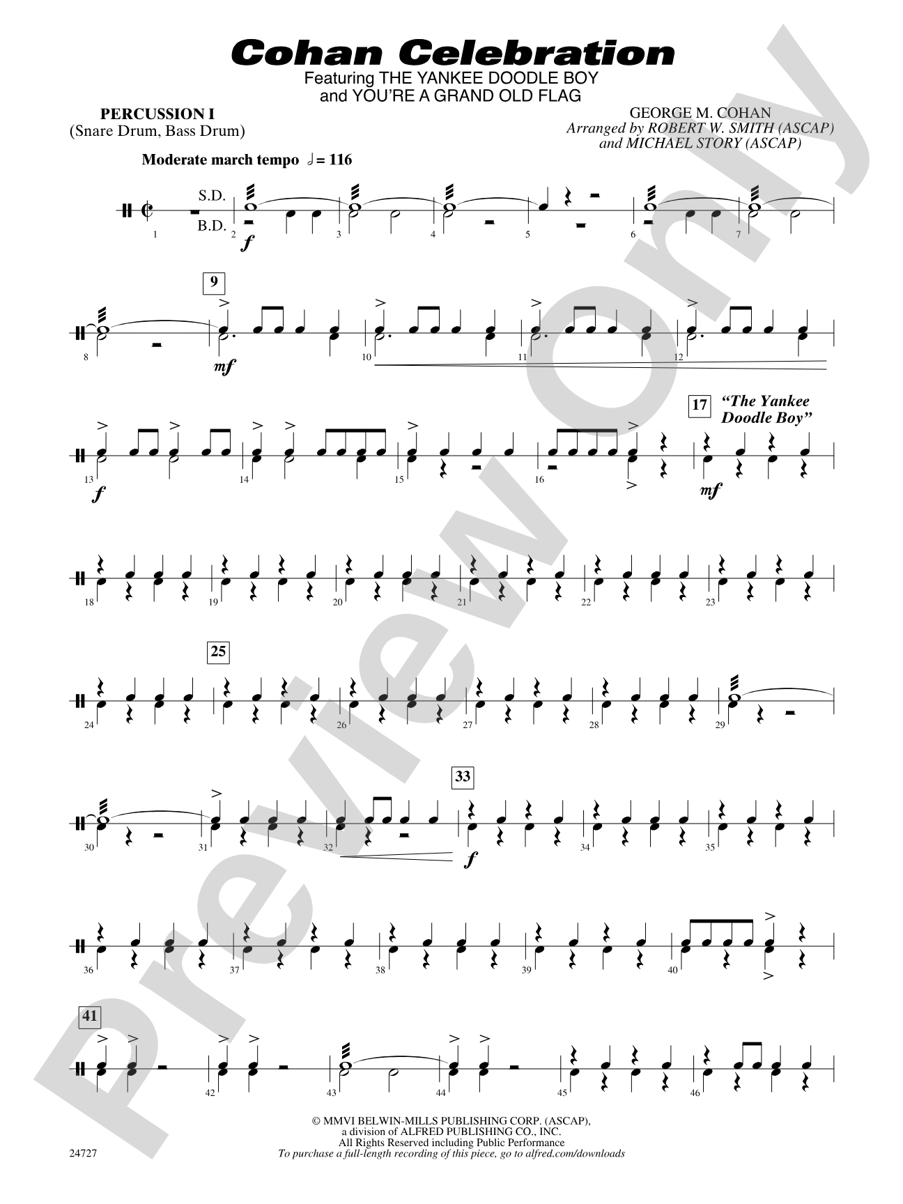 Cohan Celebration: 1st Percussion