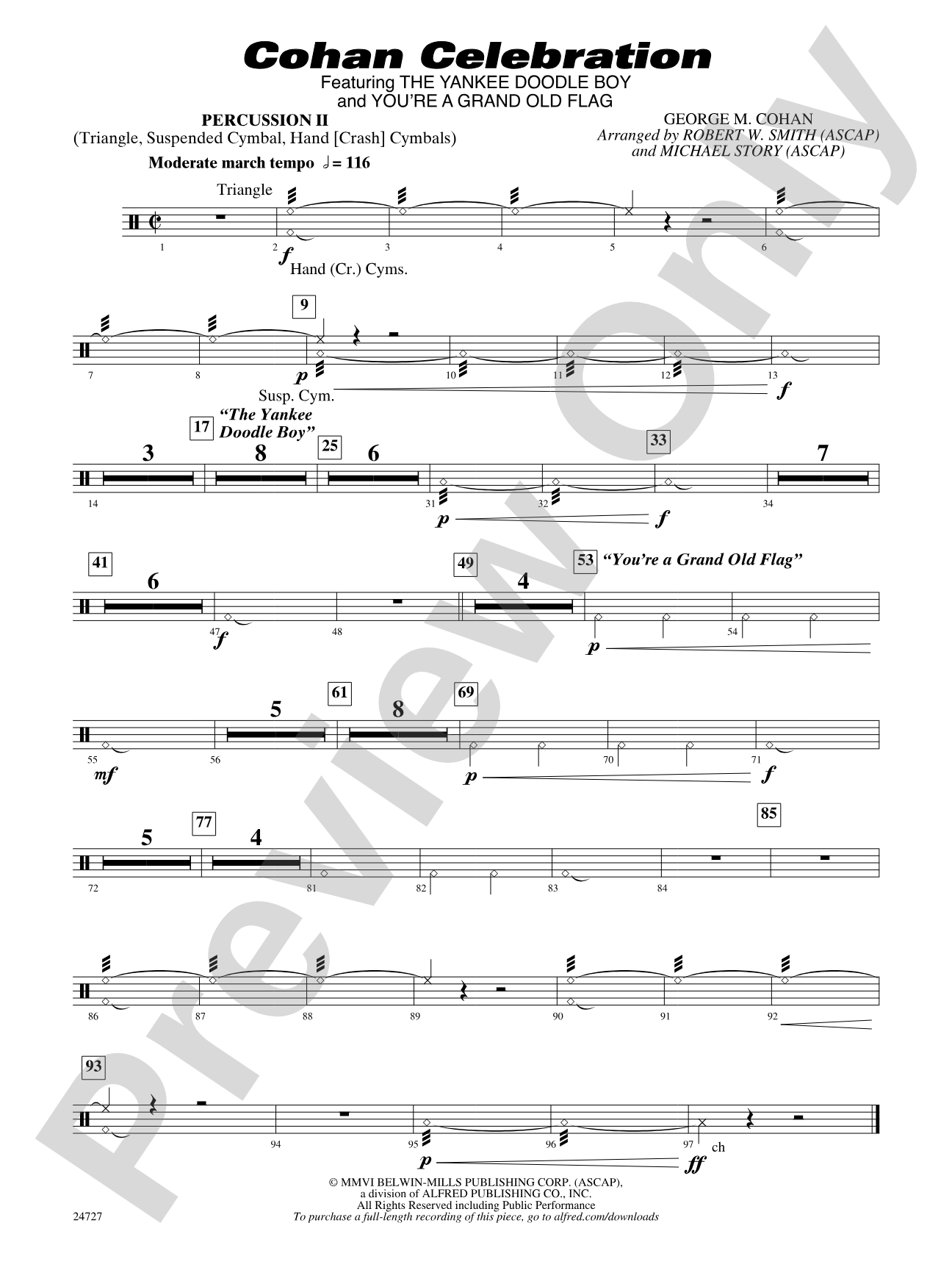 Cohan Celebration: 2nd Percussion