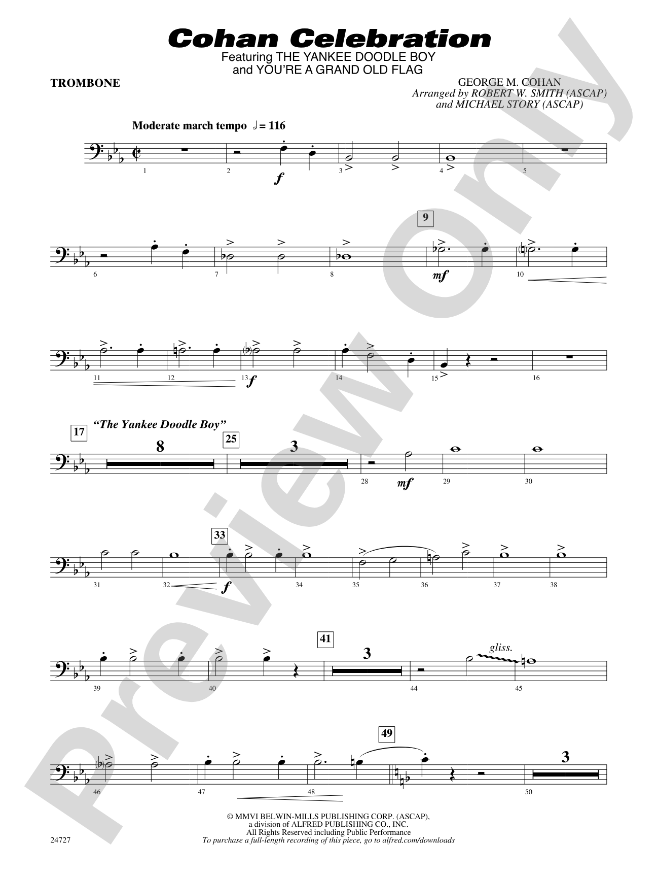 Cohan Celebration: 1st Trombone