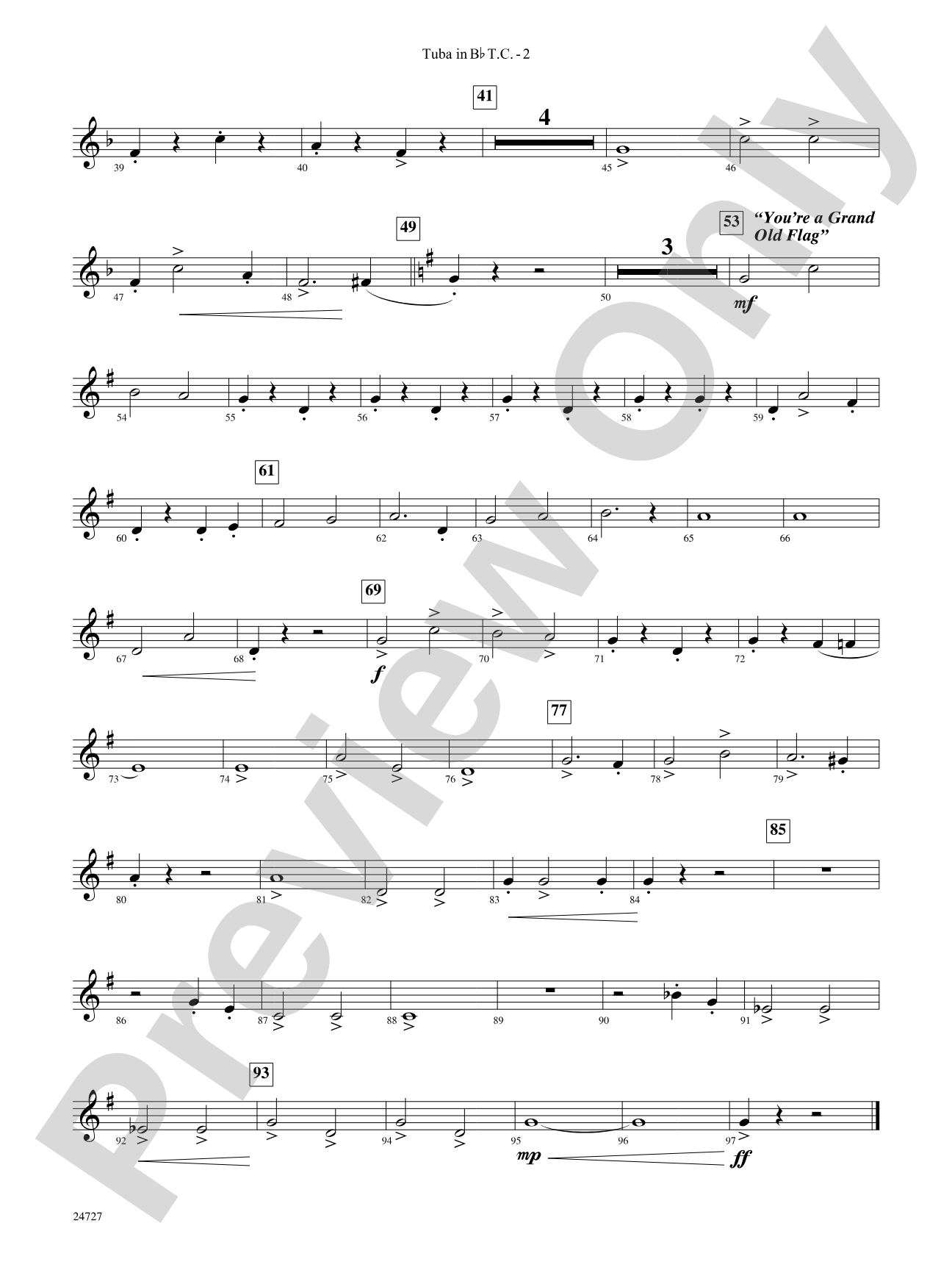 Cohan Celebration: (wp) B-flat Tuba T.C.