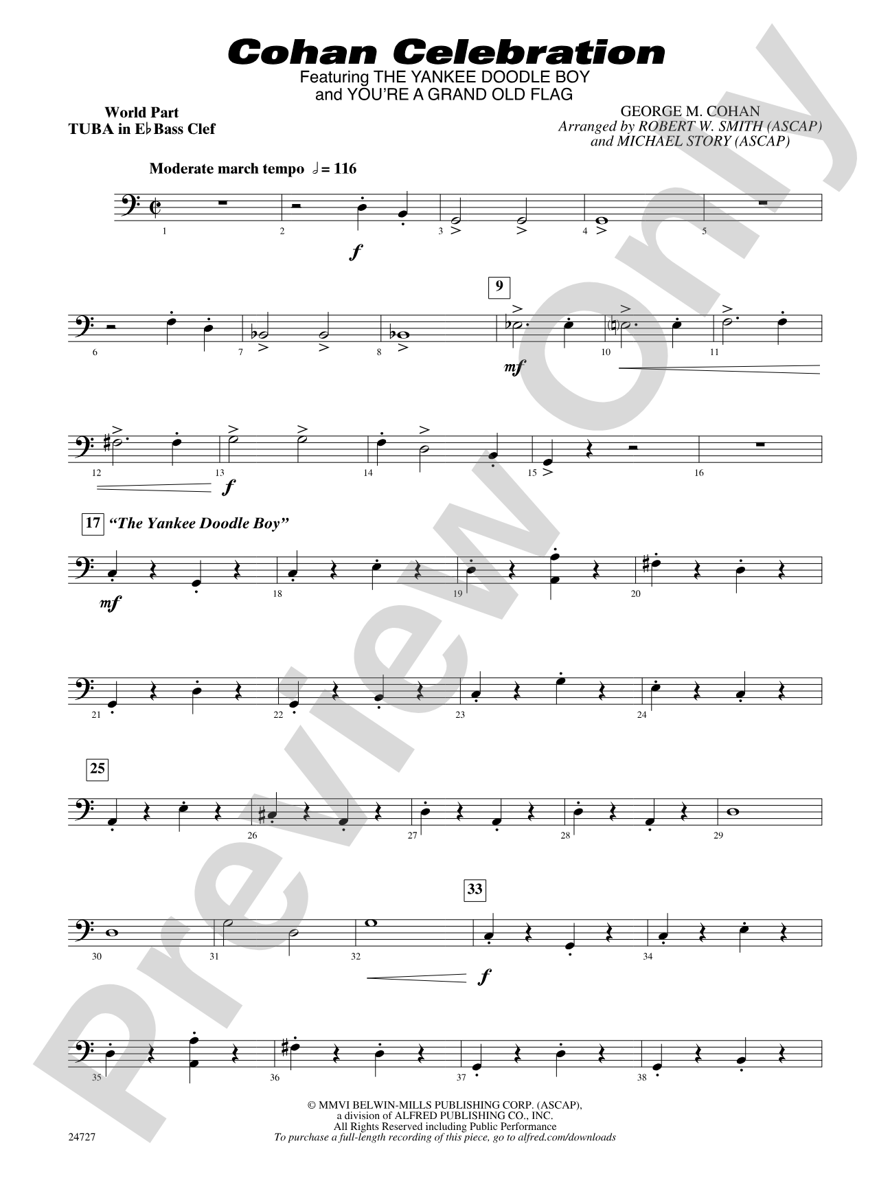 Cohan Celebration: (wp) E-flat Tuba B.C.