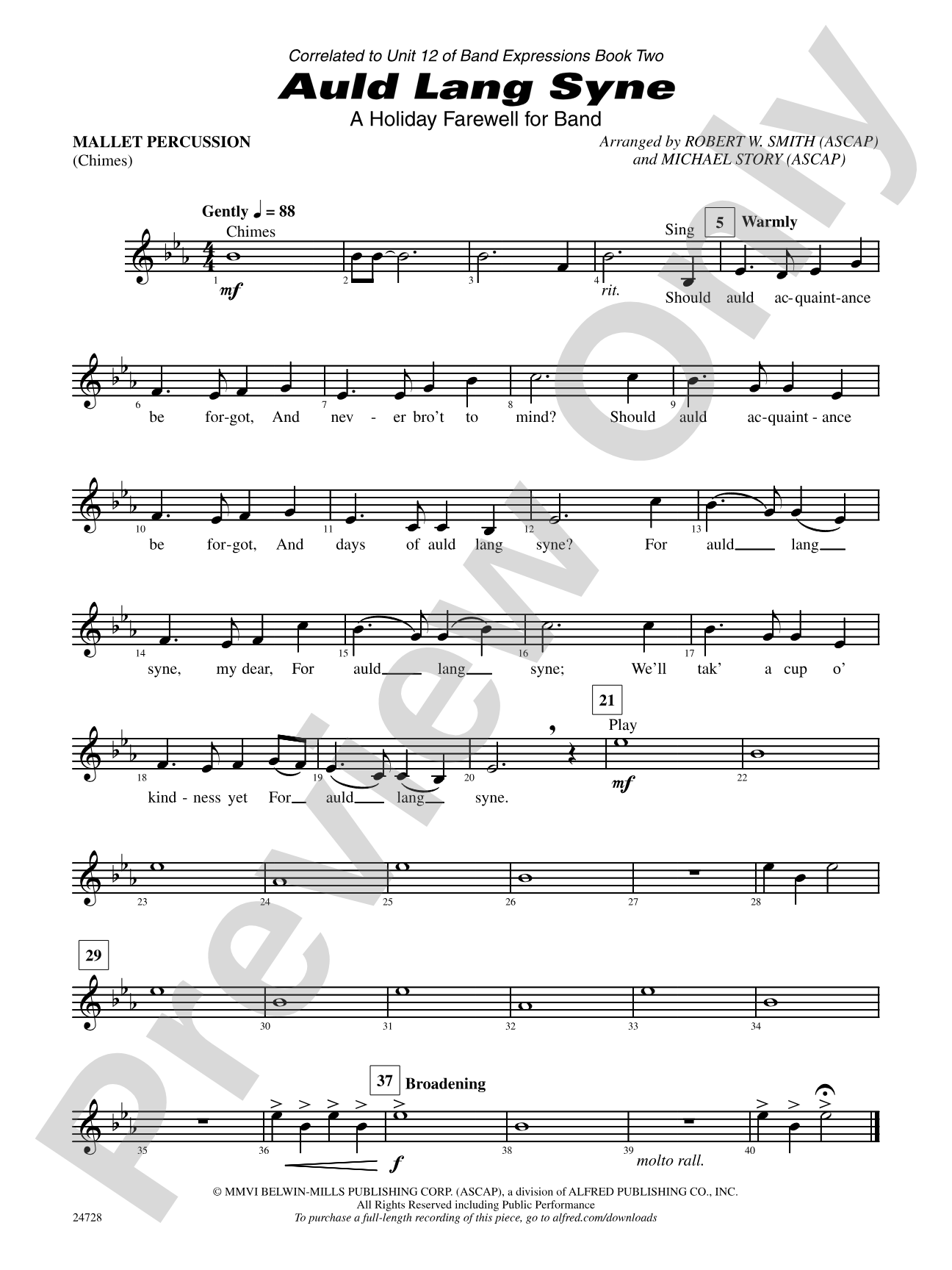 Auld Lang Syne (A Holiday Farewell for Band): Mallets
