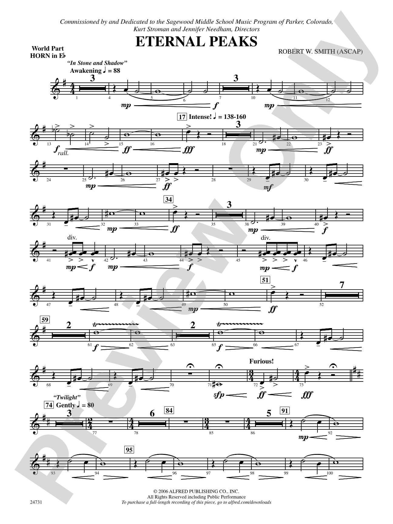 Eternal Peaks: (wp) 1st Horn in E-flat
