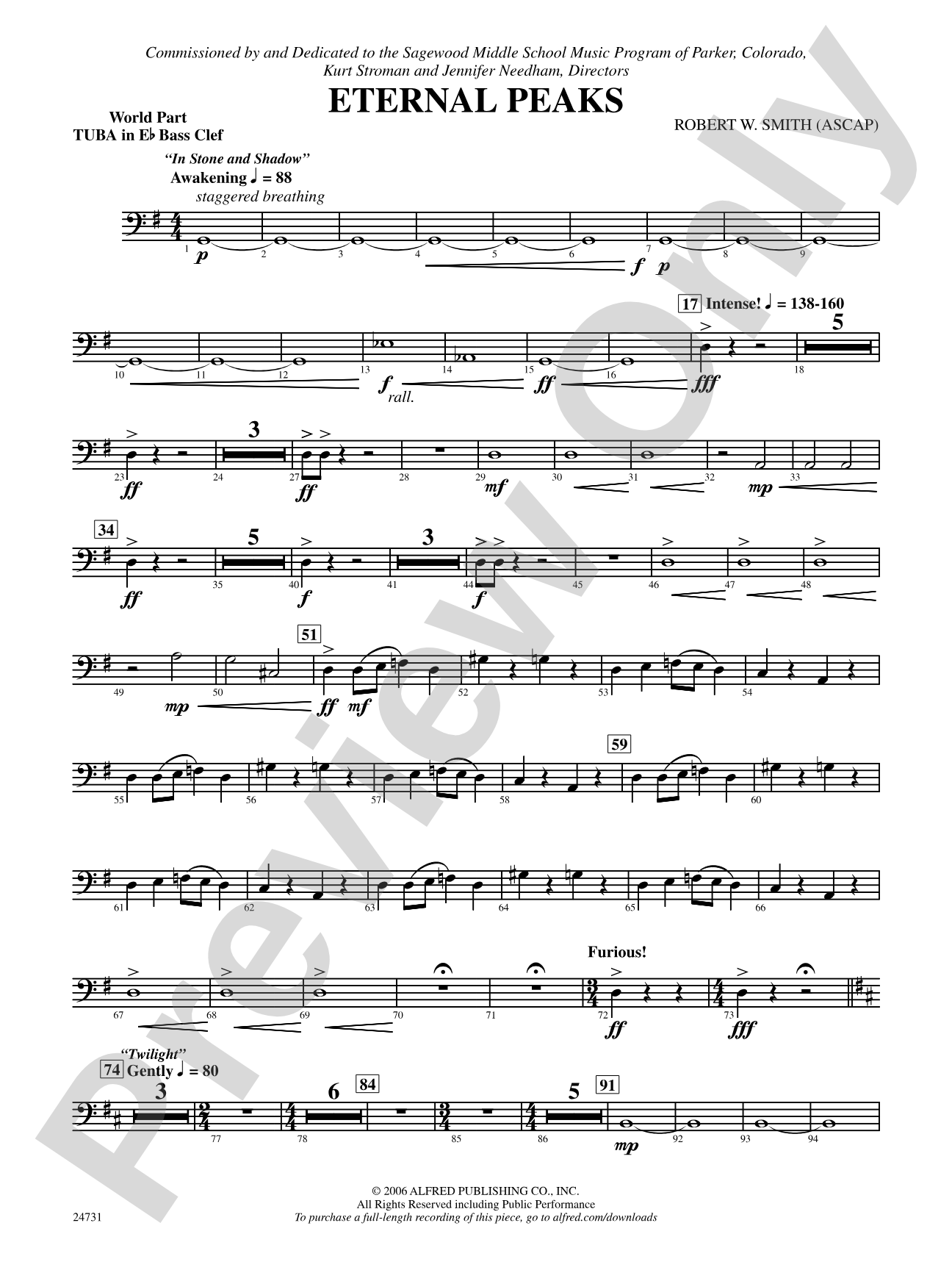 Eternal Peaks: (wp) E-flat Tuba B.C.