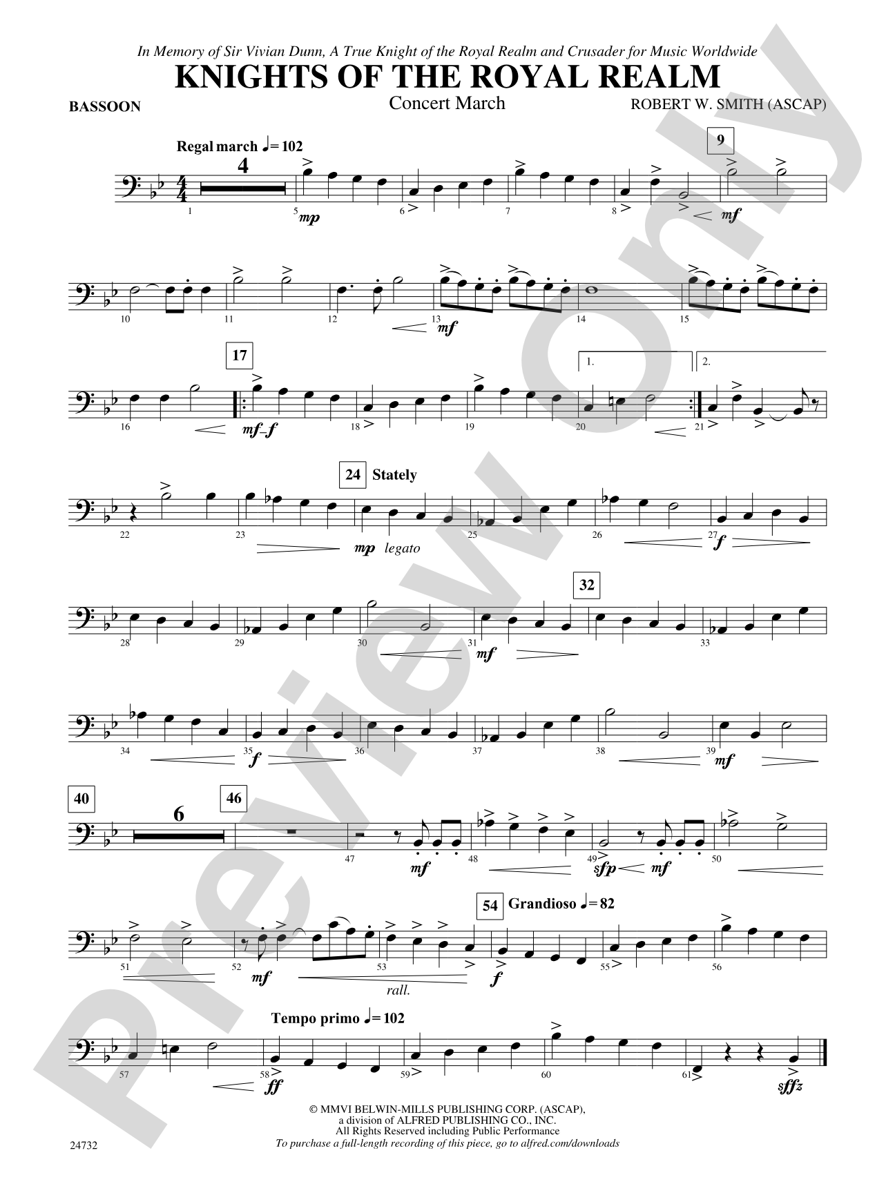 Knights of the Royal Realm (Concert March): Bassoon