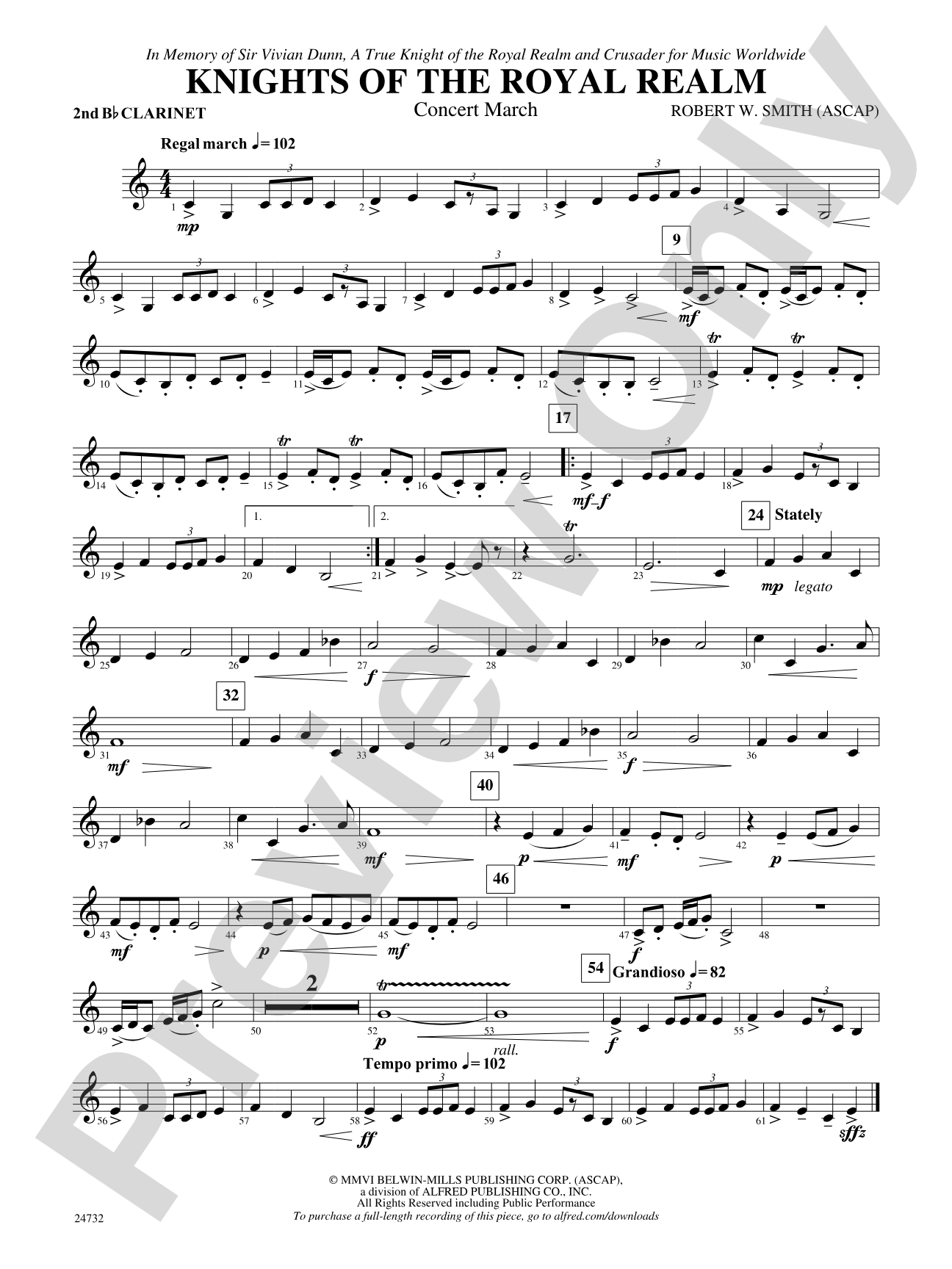 Knights of the Royal Realm (Concert March): 2nd B-flat Clarinet