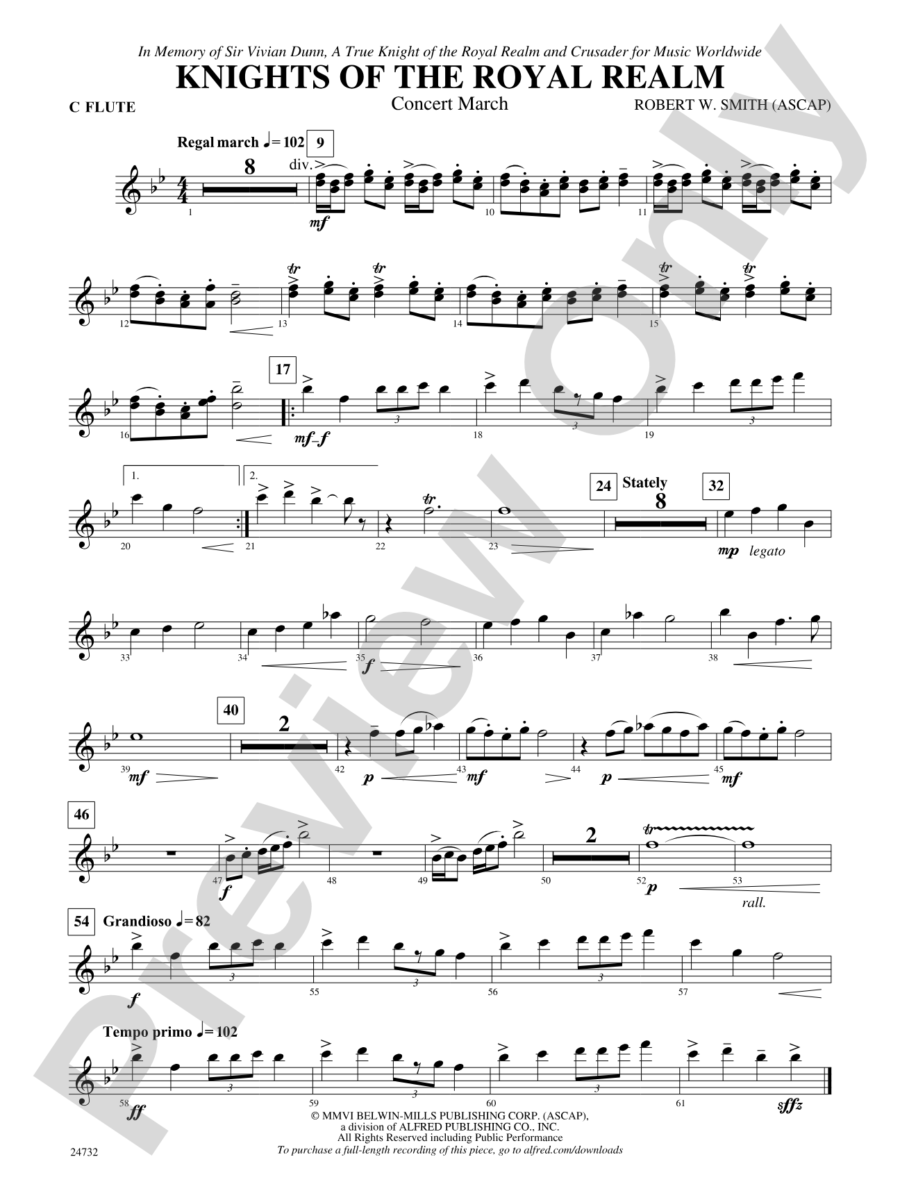 Knights of the Royal Realm (Concert March): Flute