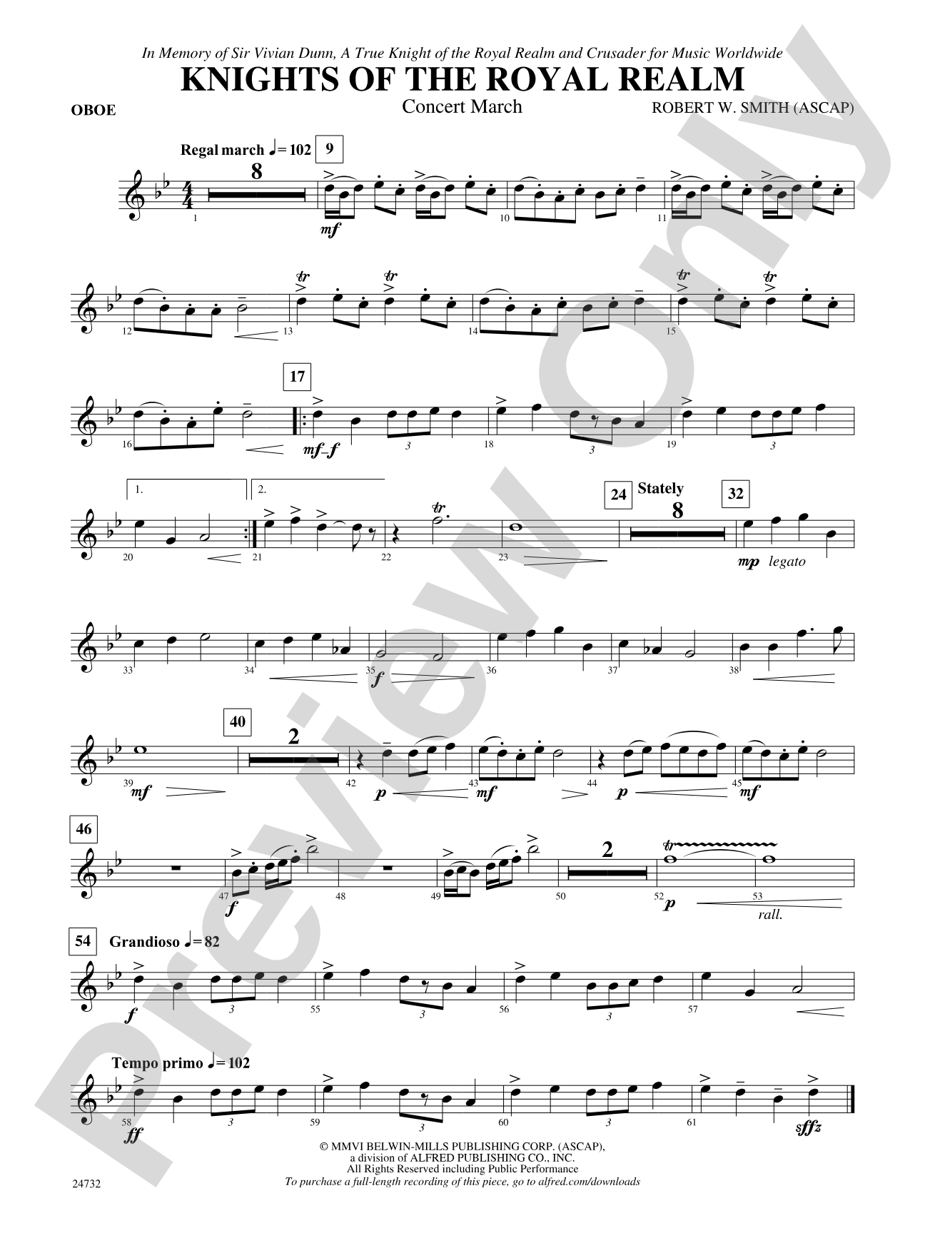 Knights of the Royal Realm (Concert March): Oboe