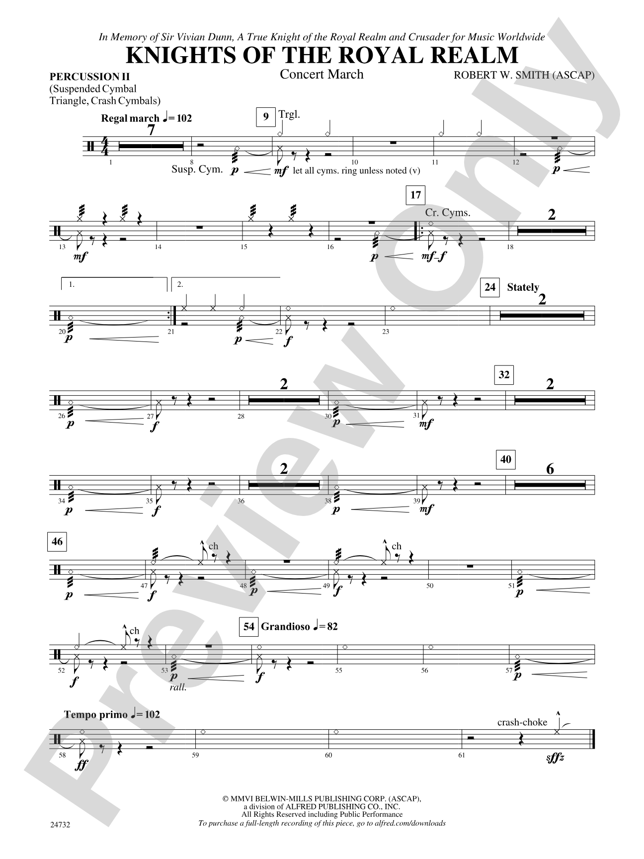 Knights of the Royal Realm (Concert March): 2nd Percussion