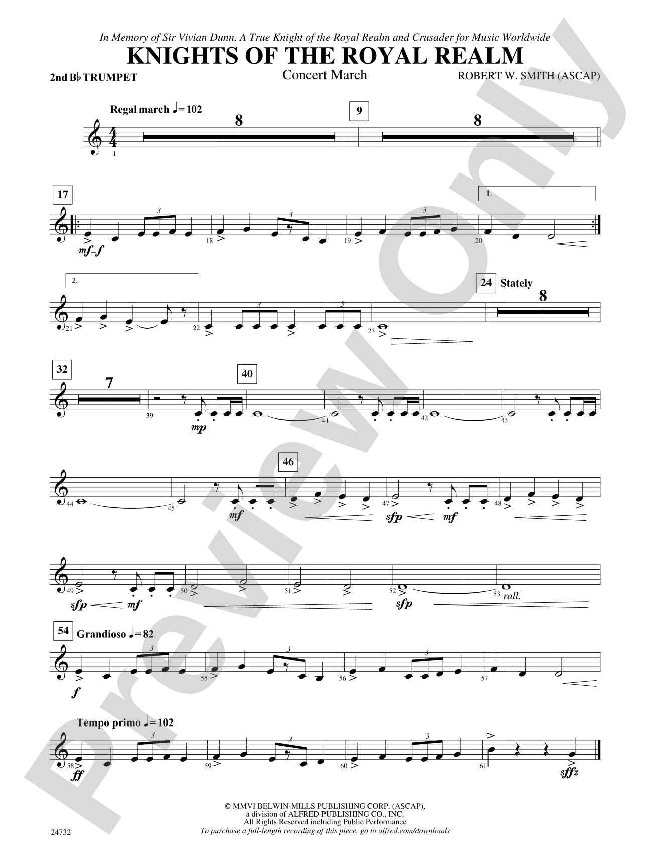 Knights of the Royal Realm (Concert March): 2nd B-flat Trumpet