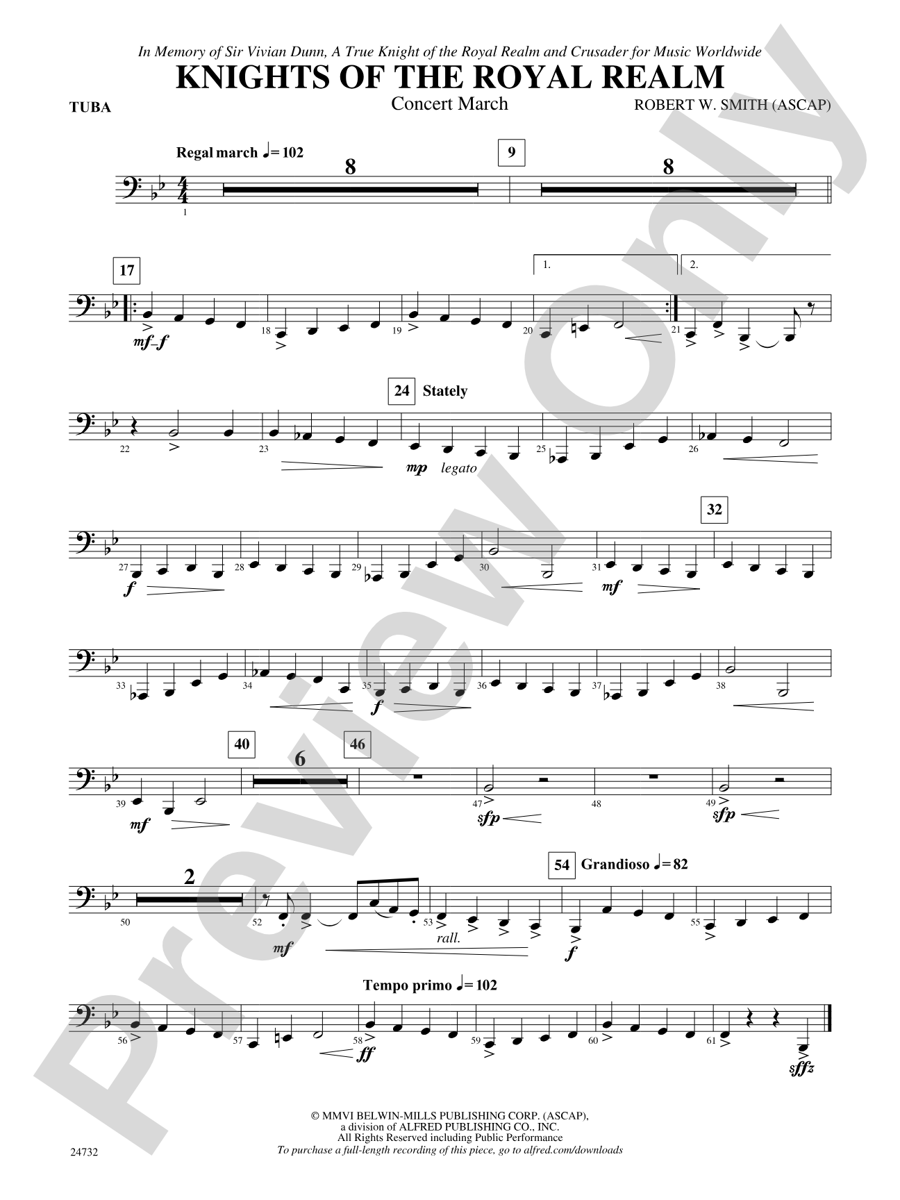 Knights of the Royal Realm (Concert March): Tuba