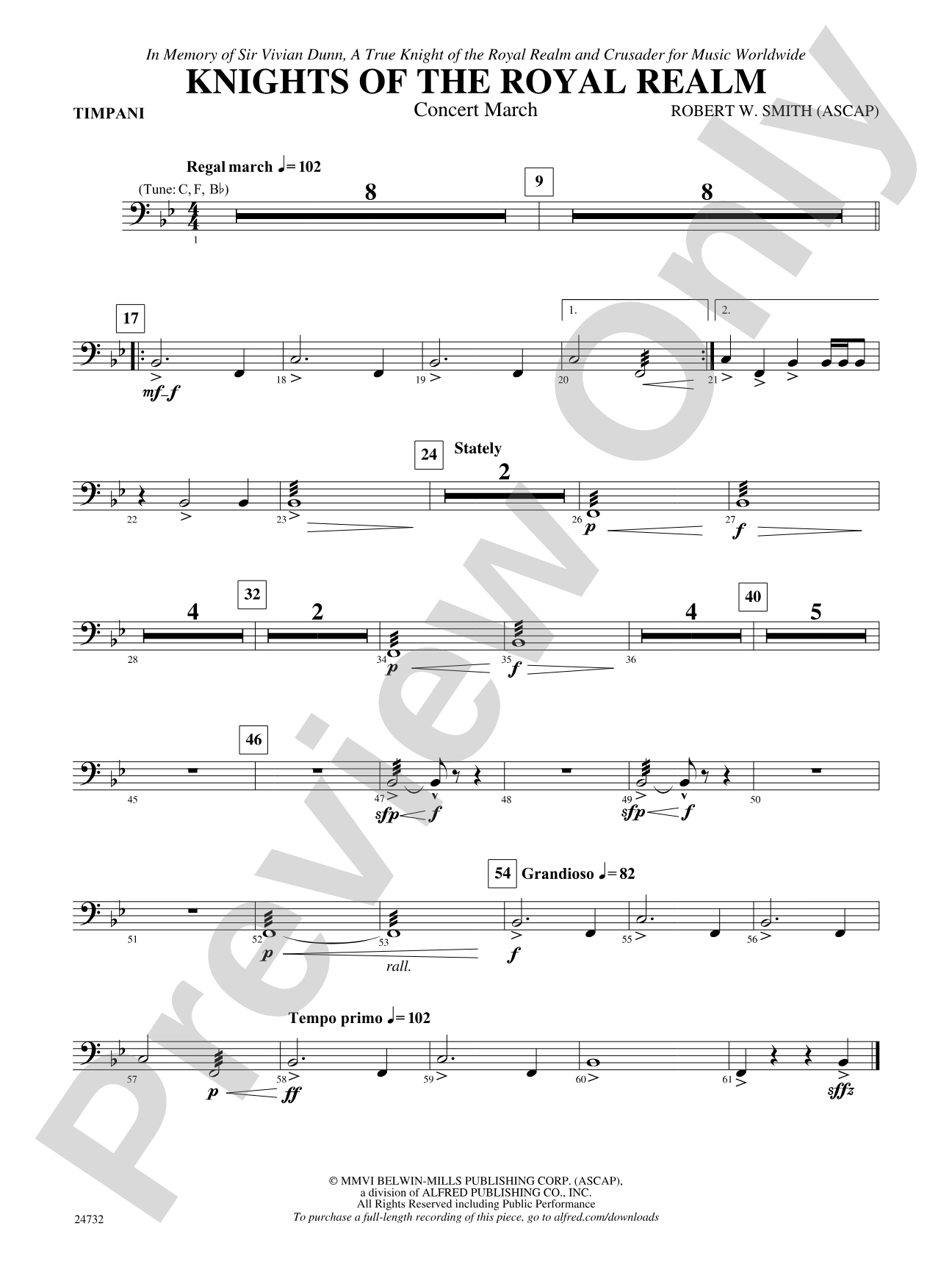 Knights of the Royal Realm (Concert March): Timpani