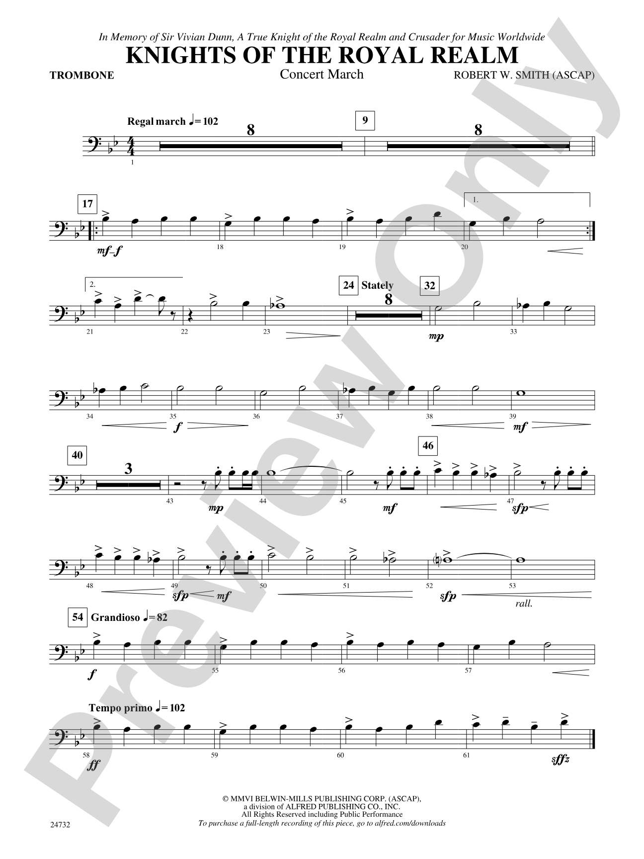 Knights of the Royal Realm (Concert March): 1st Trombone