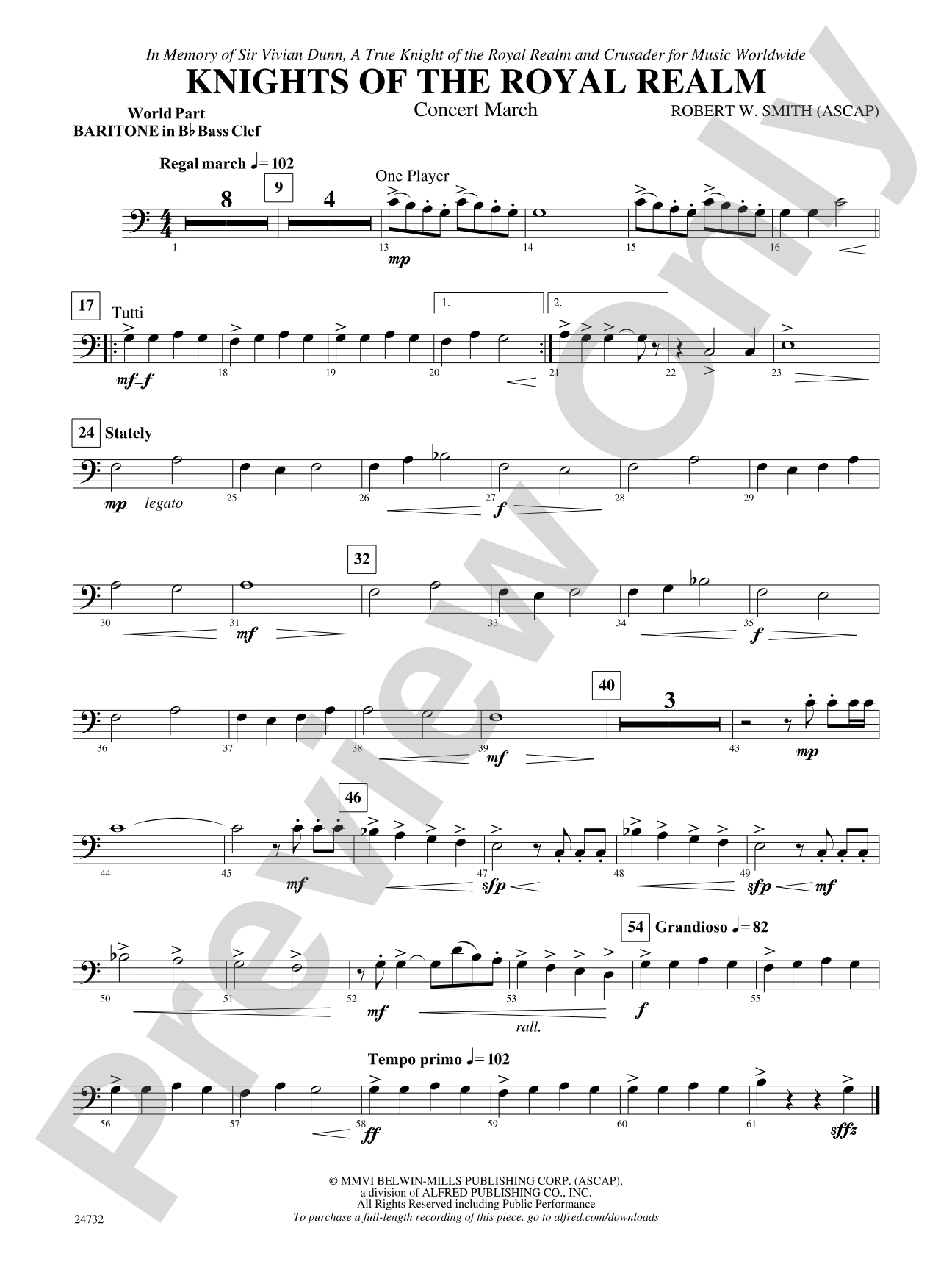 Knights of the Royal Realm (Concert March): (wp) B-flat Baritone B.C.