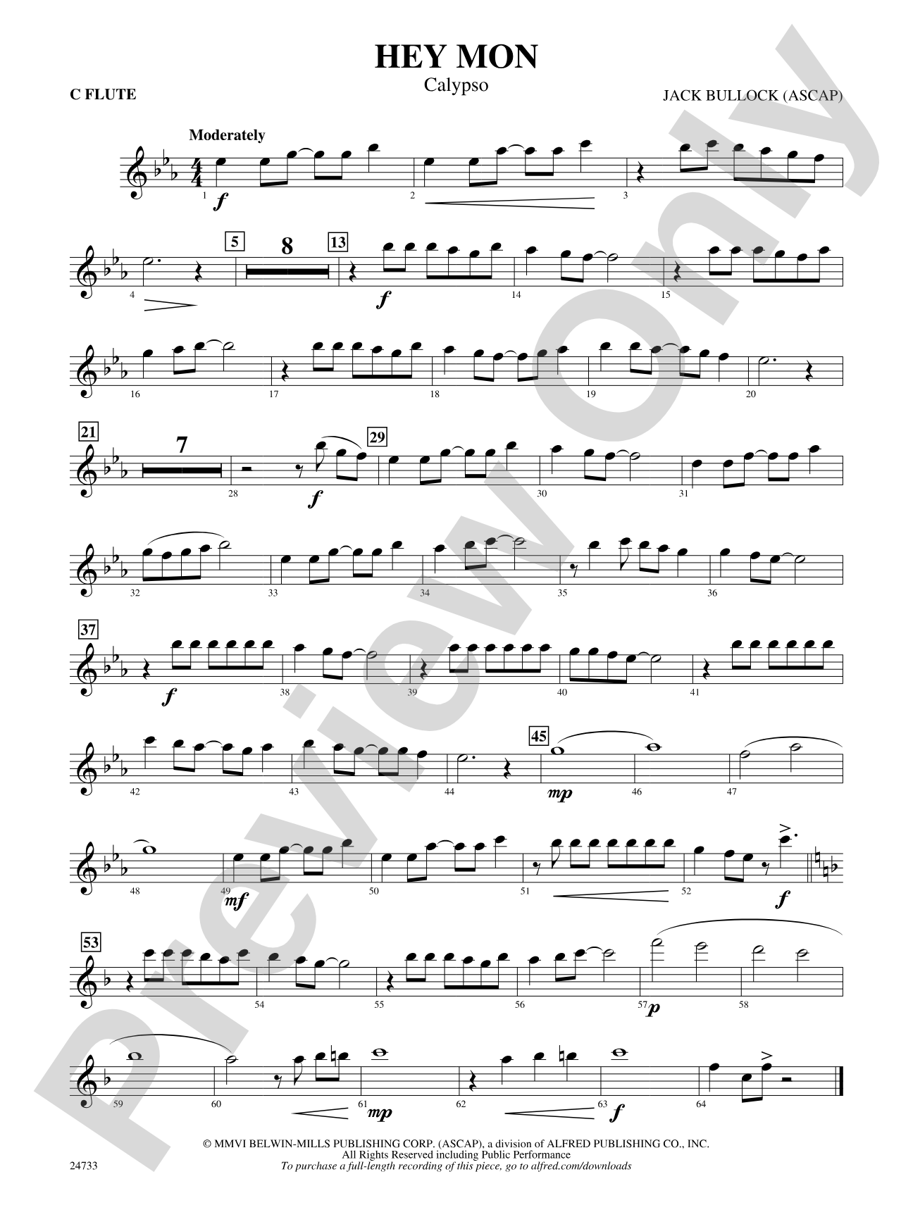 Hey Mon (Calypso): Flute