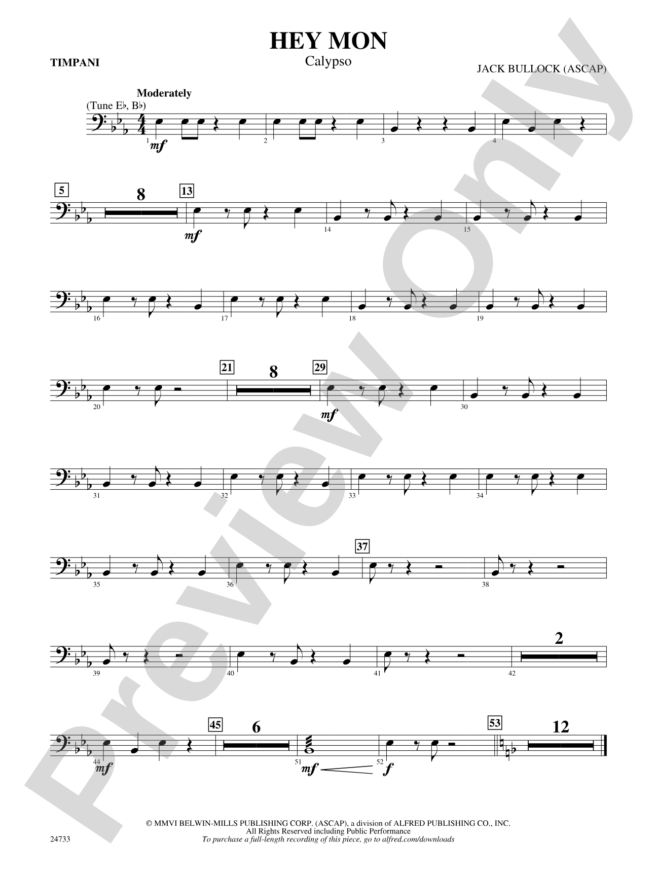 Hey Mon (Calypso): Timpani