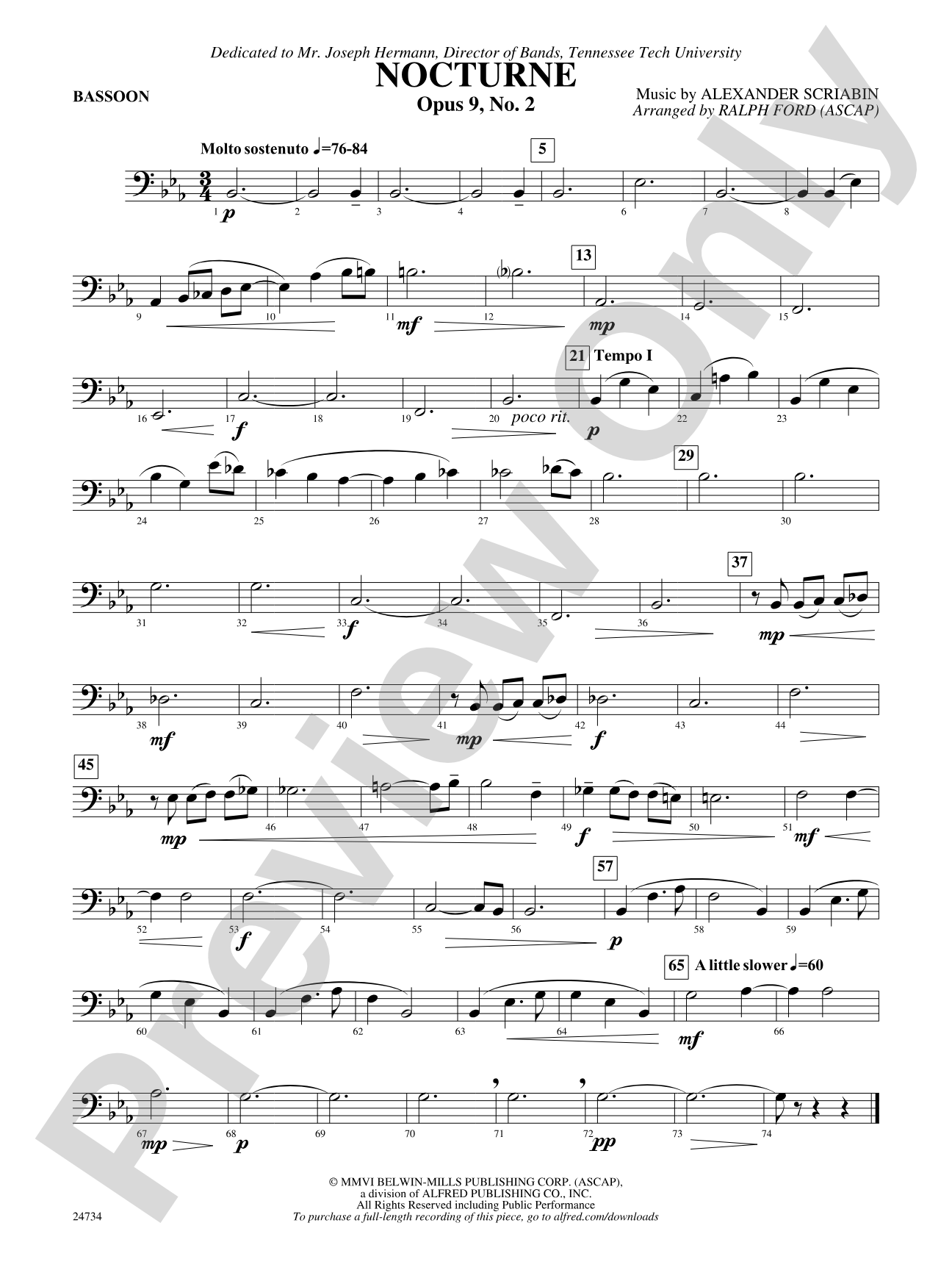 Nocturne (Opus 9, No. 2): Bassoon