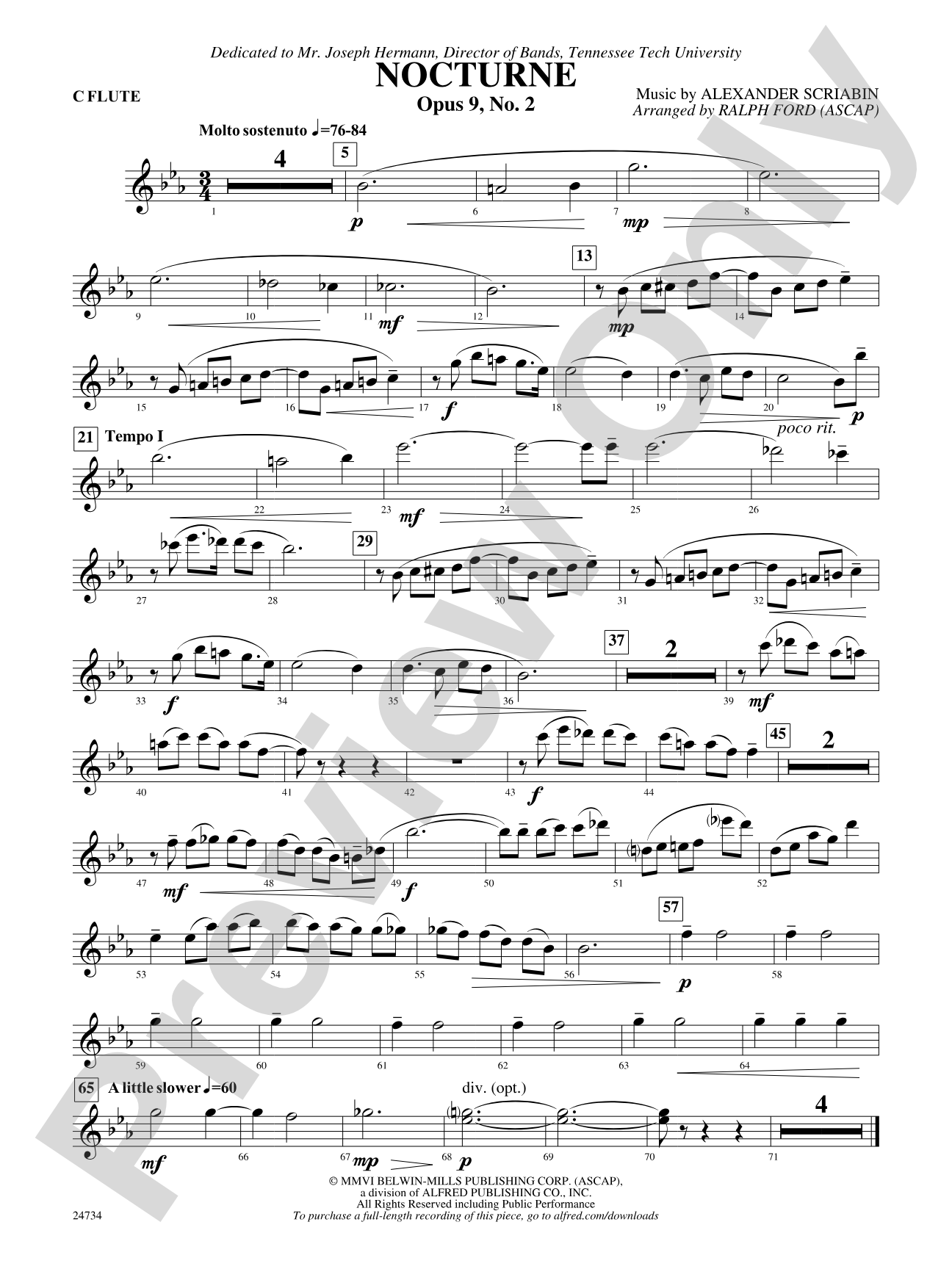 Nocturne (Opus 9, No. 2): Flute
