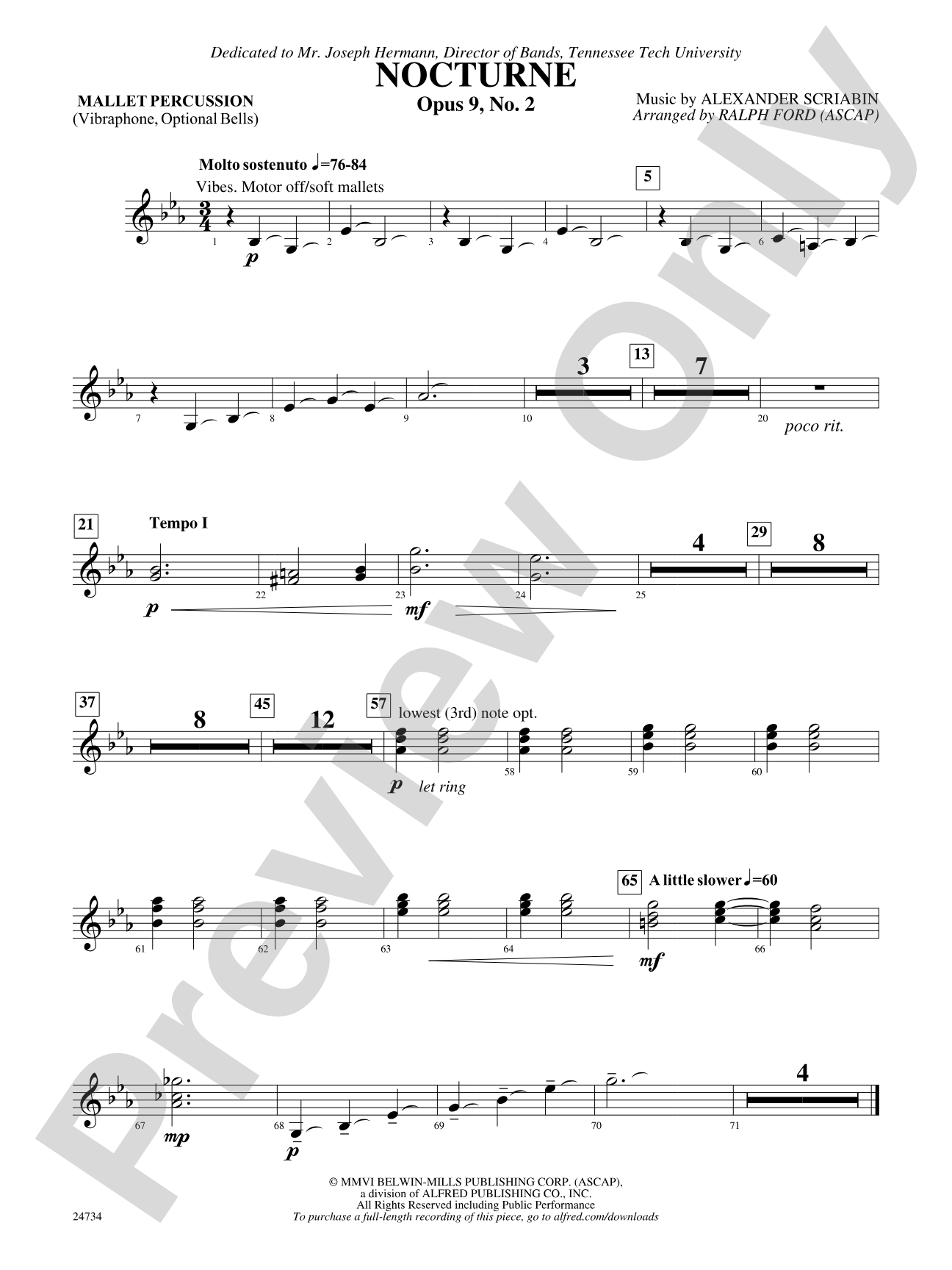 Nocturne (Opus 9, No. 2): Mallets