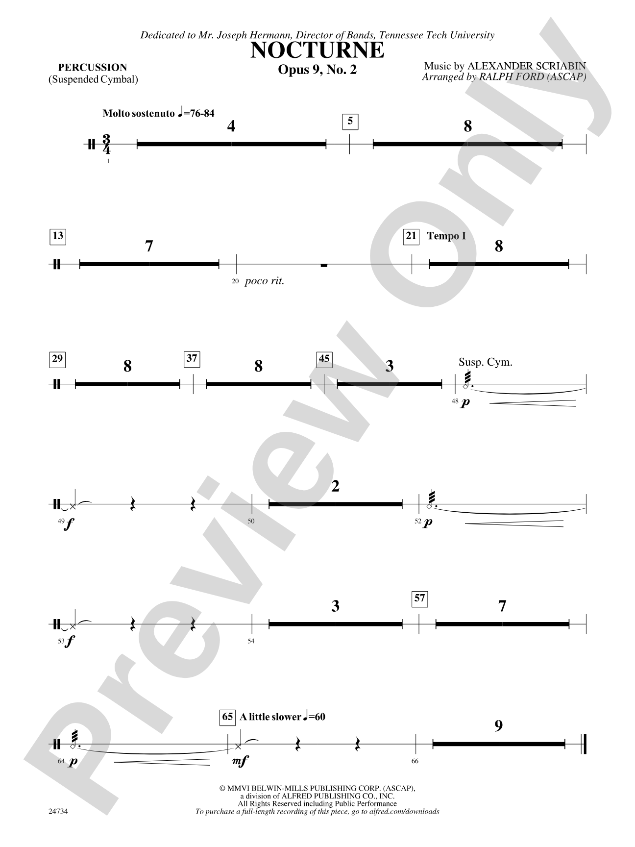 Nocturne (Opus 9, No. 2): 1st Percussion