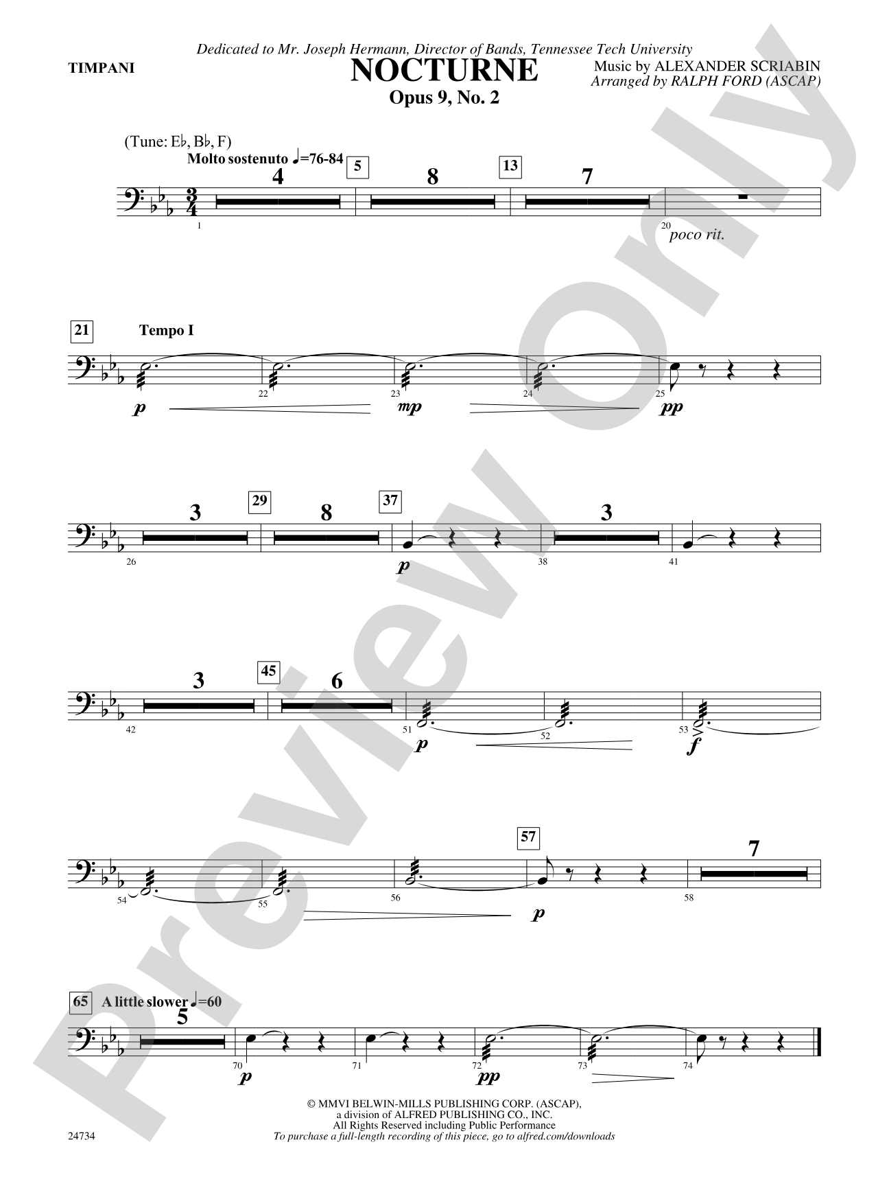 Nocturne (Opus 9, No. 2): Timpani