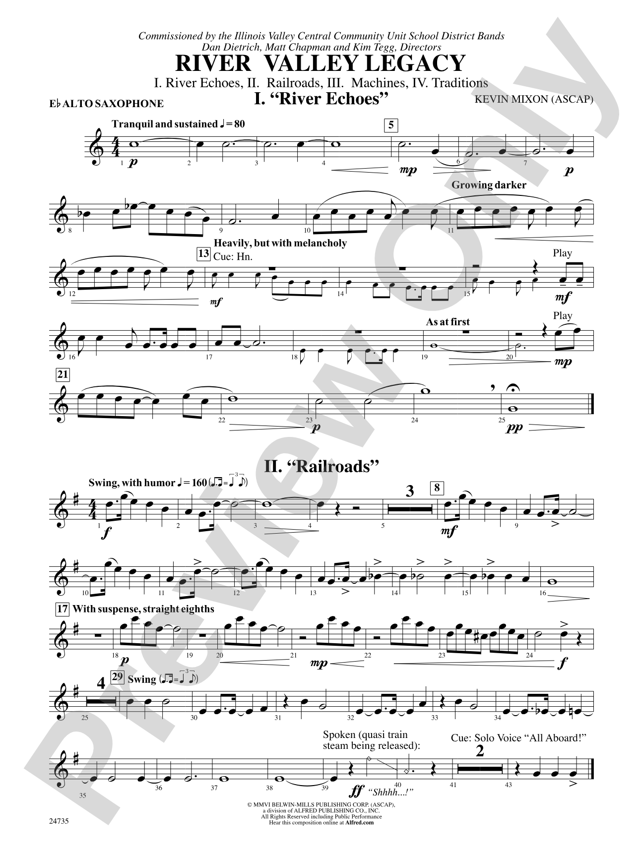 River Valley Legacy (I. River Echoes, II. Railroads, III. Machines, IV. Traditions): E-flat Alto Saxophone
