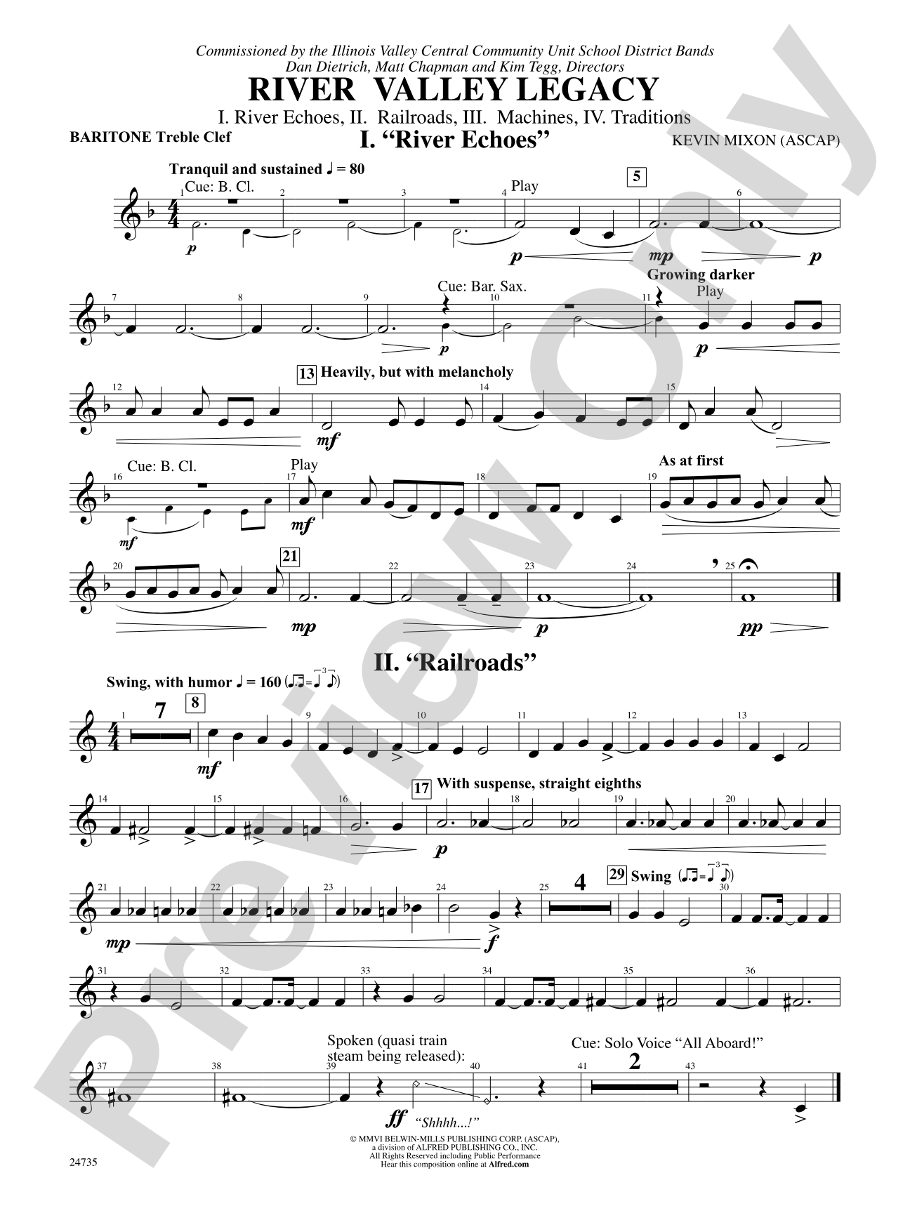 River Valley Legacy (I. River Echoes, II. Railroads, III. Machines, IV. Traditions): Baritone T.C.