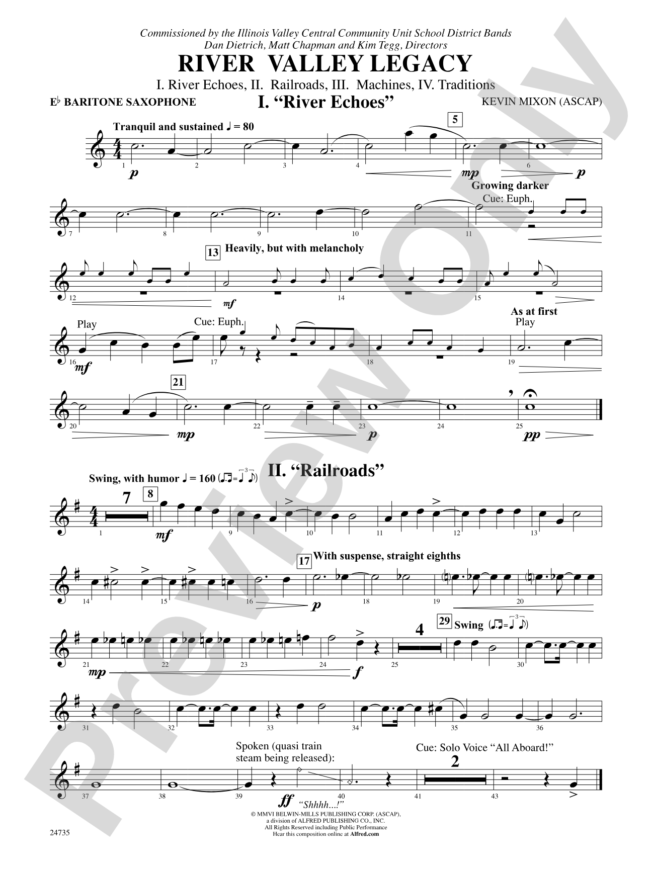 River Valley Legacy (I. River Echoes, II. Railroads, III. Machines, IV. Traditions): E-flat Baritone Saxophone
