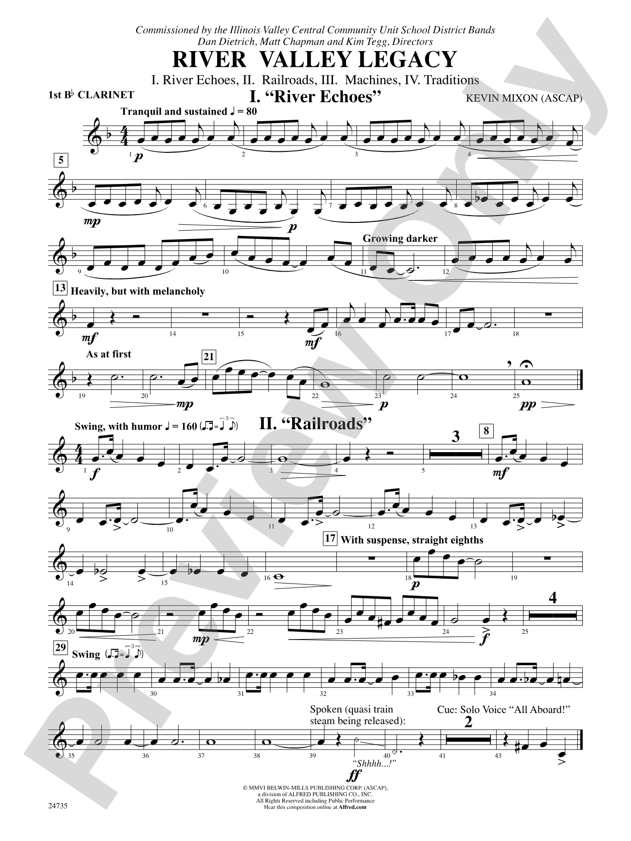 River Valley Legacy (I. River Echoes, II. Railroads, III. Machines, IV. Traditions): 1st B-flat Clarinet