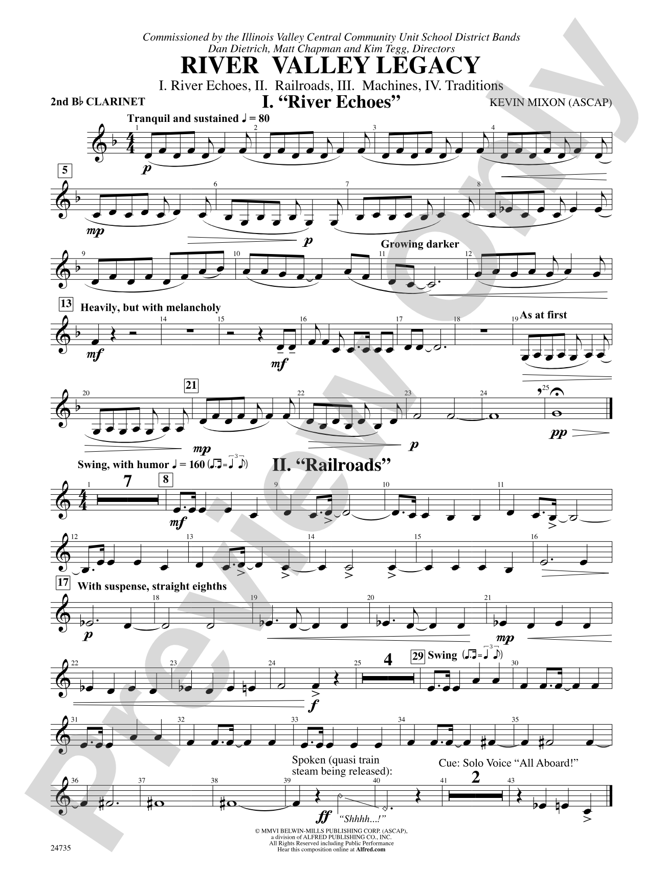 River Valley Legacy (I. River Echoes, II. Railroads, III. Machines, IV. Traditions): 2nd B-flat Clarinet