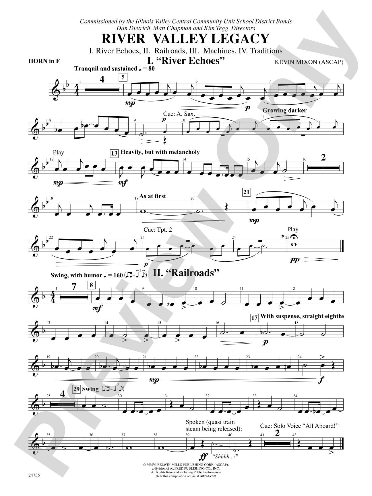 River Valley Legacy (I. River Echoes, II. Railroads, III. Machines, IV. Traditions): 1st F Horn