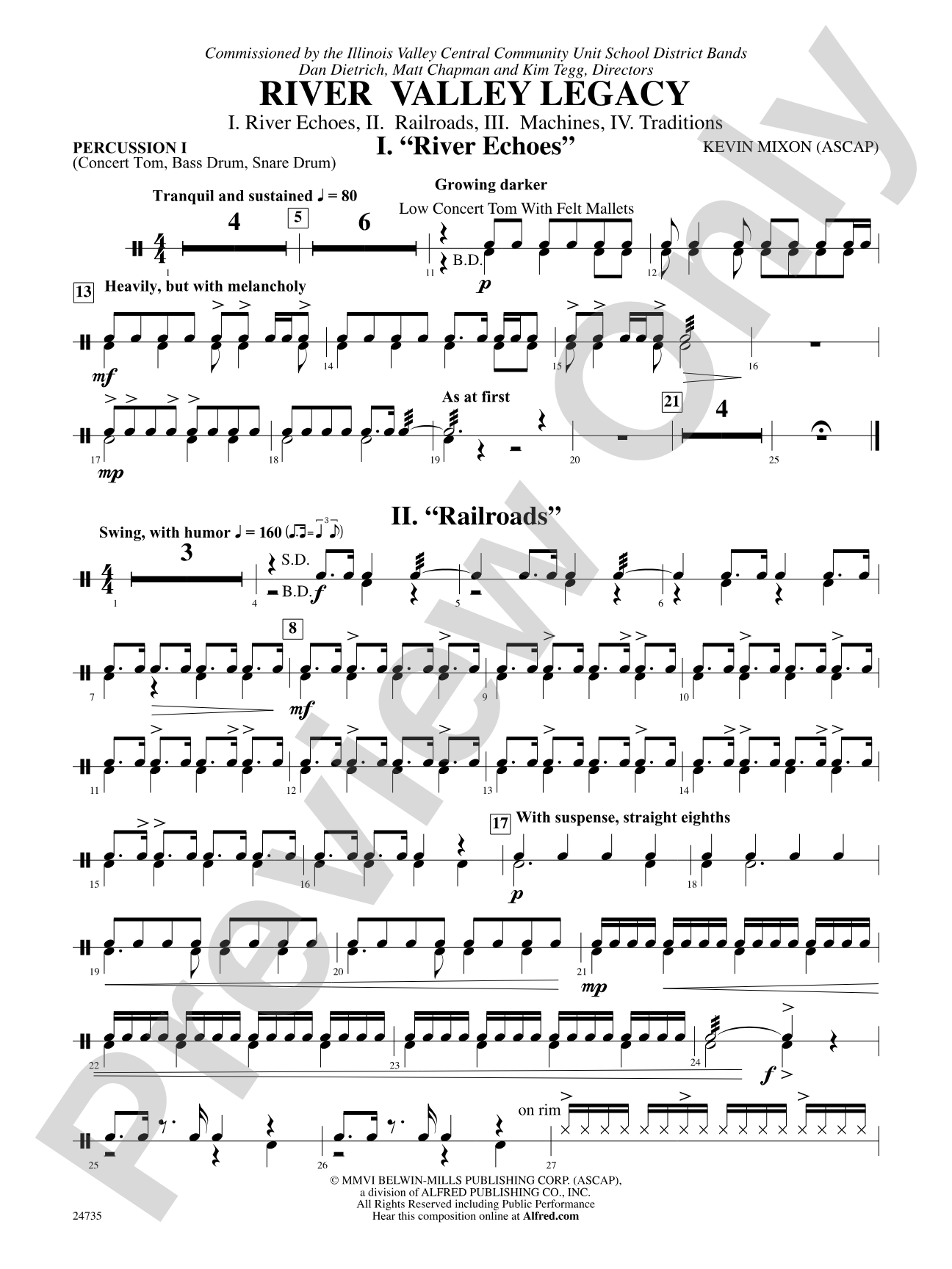 River Valley Legacy (I. River Echoes, II. Railroads, III. Machines, IV. Traditions): 1st Percussion