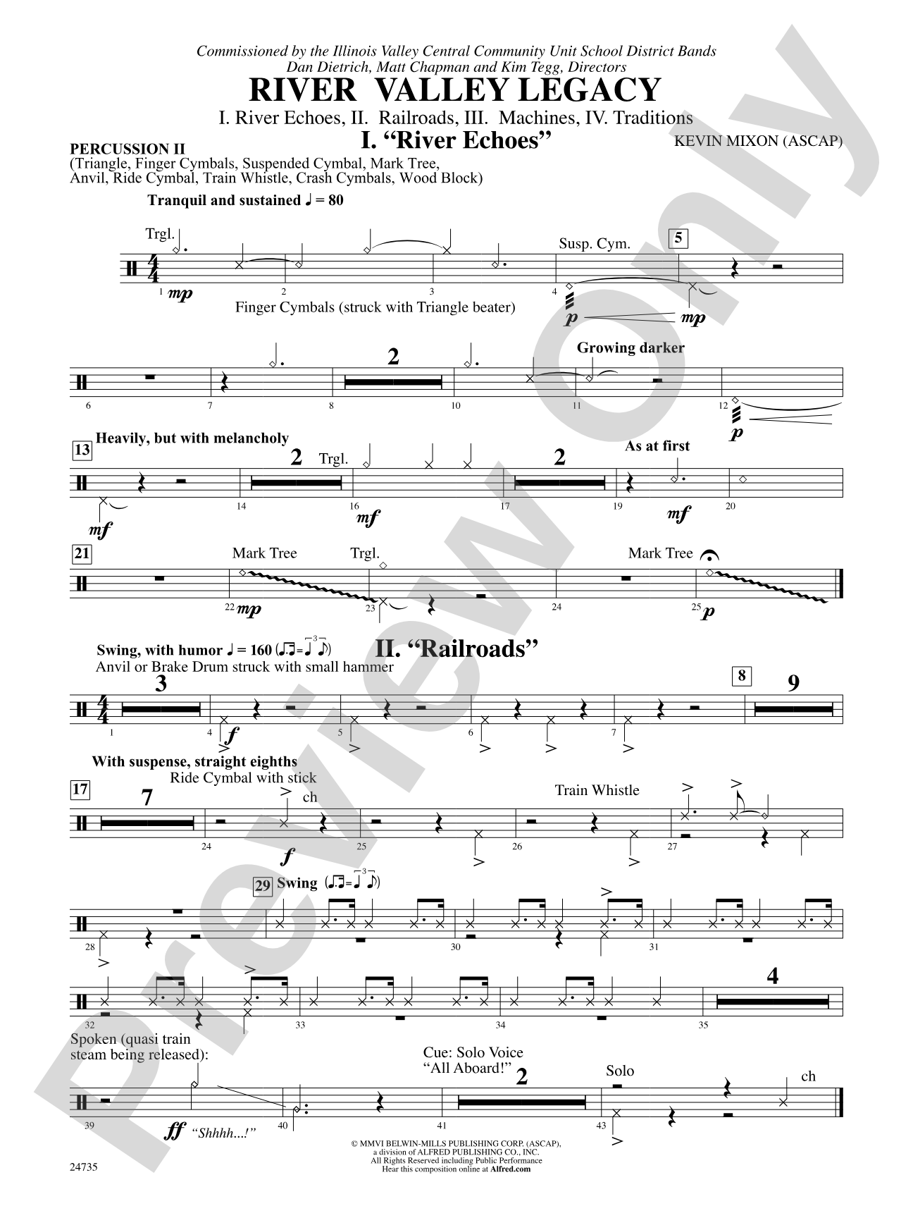 River Valley Legacy (I. River Echoes, II. Railroads, III. Machines, IV. Traditions): 2nd Percussion
