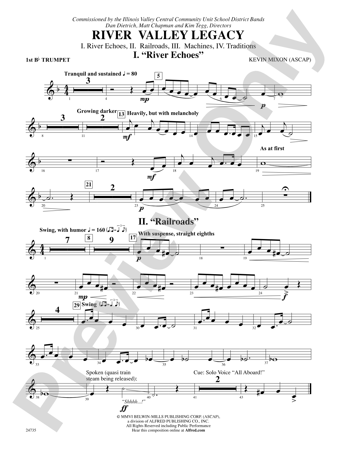 River Valley Legacy (I. River Echoes, II. Railroads, III. Machines, IV. Traditions): 1st B-flat Trumpet