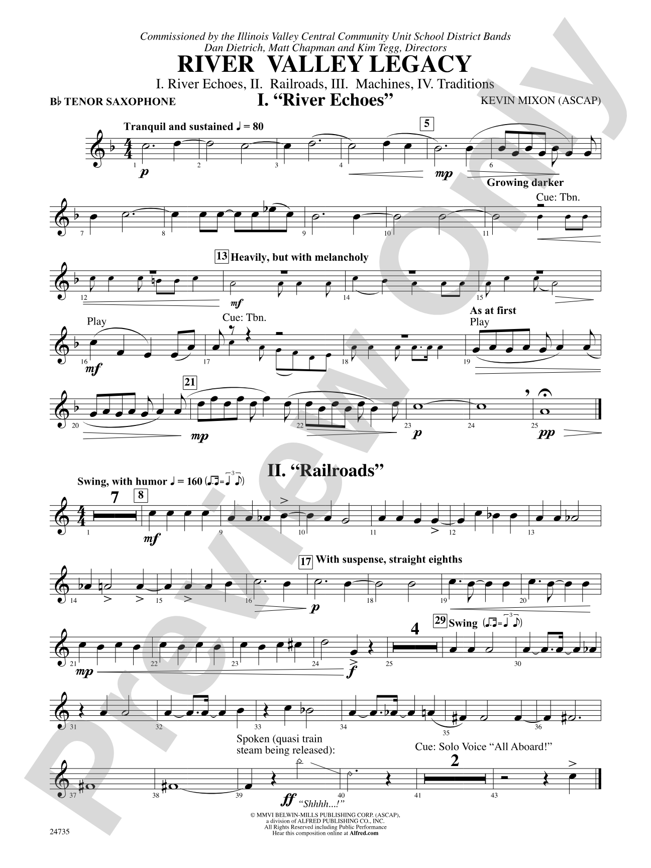 River Valley Legacy (I. River Echoes, II. Railroads, III. Machines, IV. Traditions): B-flat Tenor Saxophone